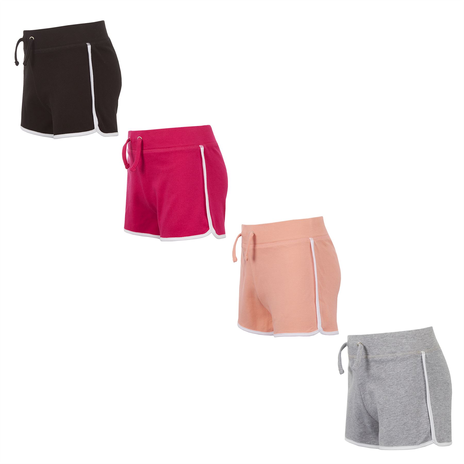 Girls Shorts 100% Jersey Cotton Casual Sports Style Holiday Gymnastic Summer - Picture 29 of 31