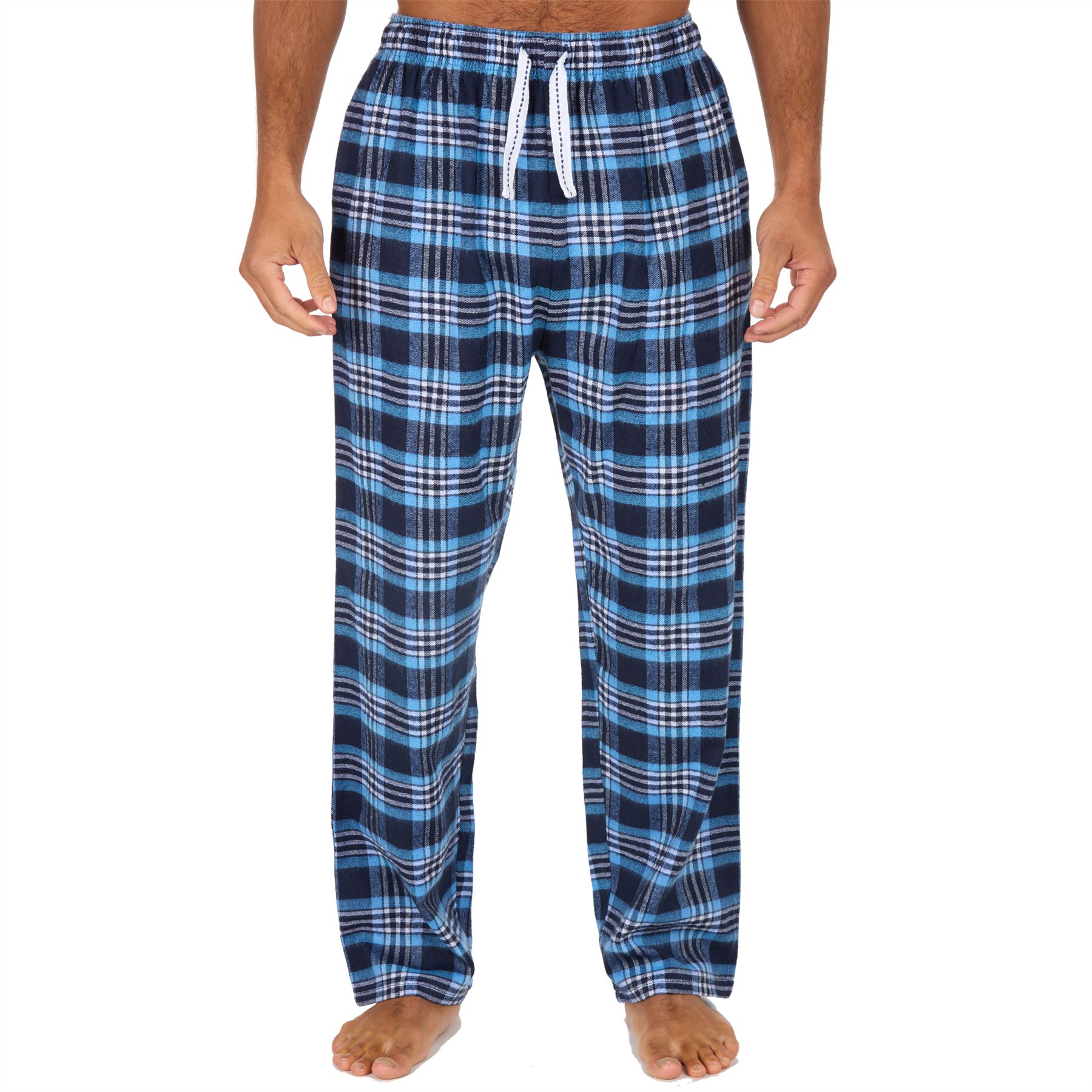 Mens Brushed Cotton Lounge Pants Soft Flannel Check PJs Pyjama Bottoms - Picture 8 of 23