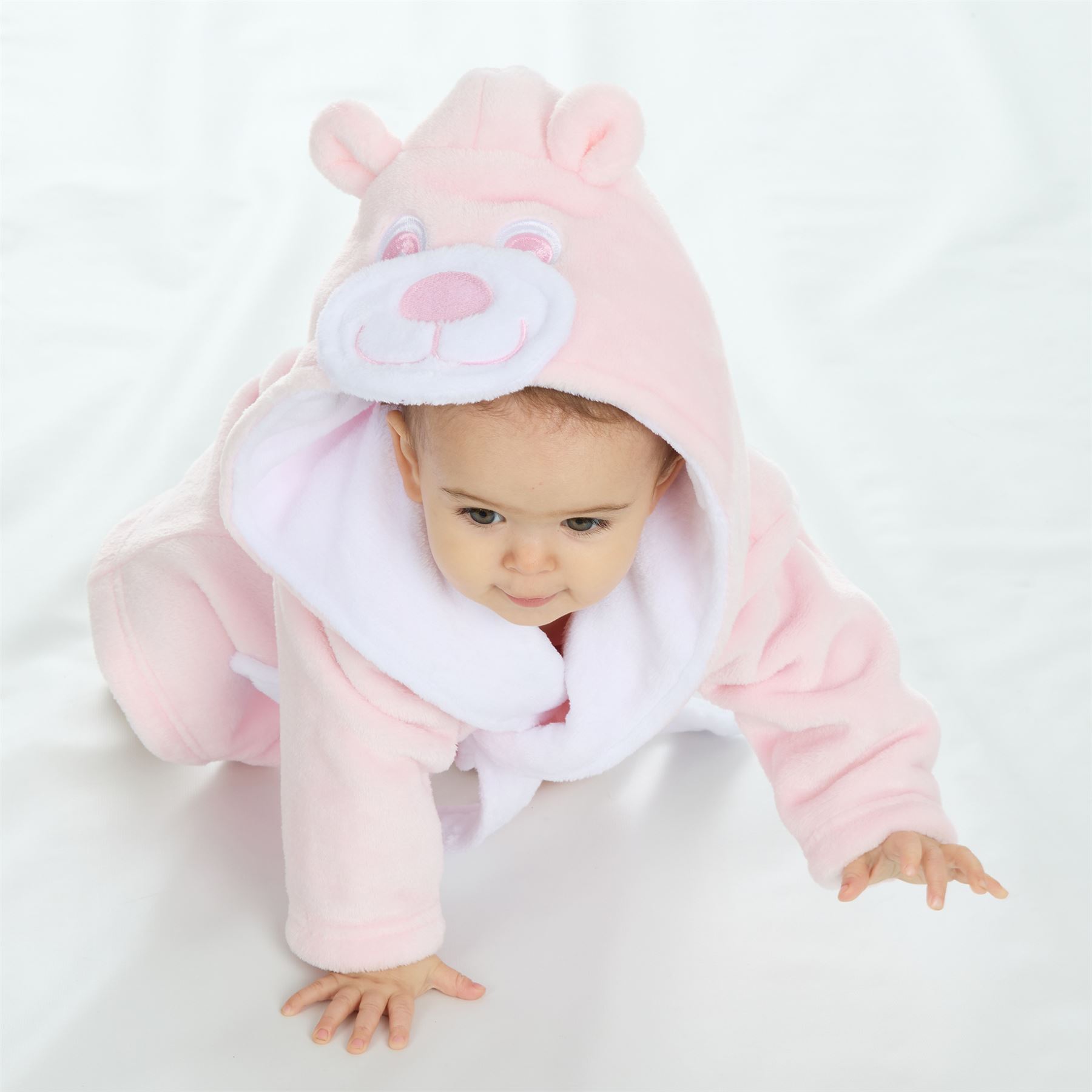 Baby Toddlers Bathrobe Infant Kid Soft Coral Fleece Hooded Dressing Gown - Picture 78 of 103