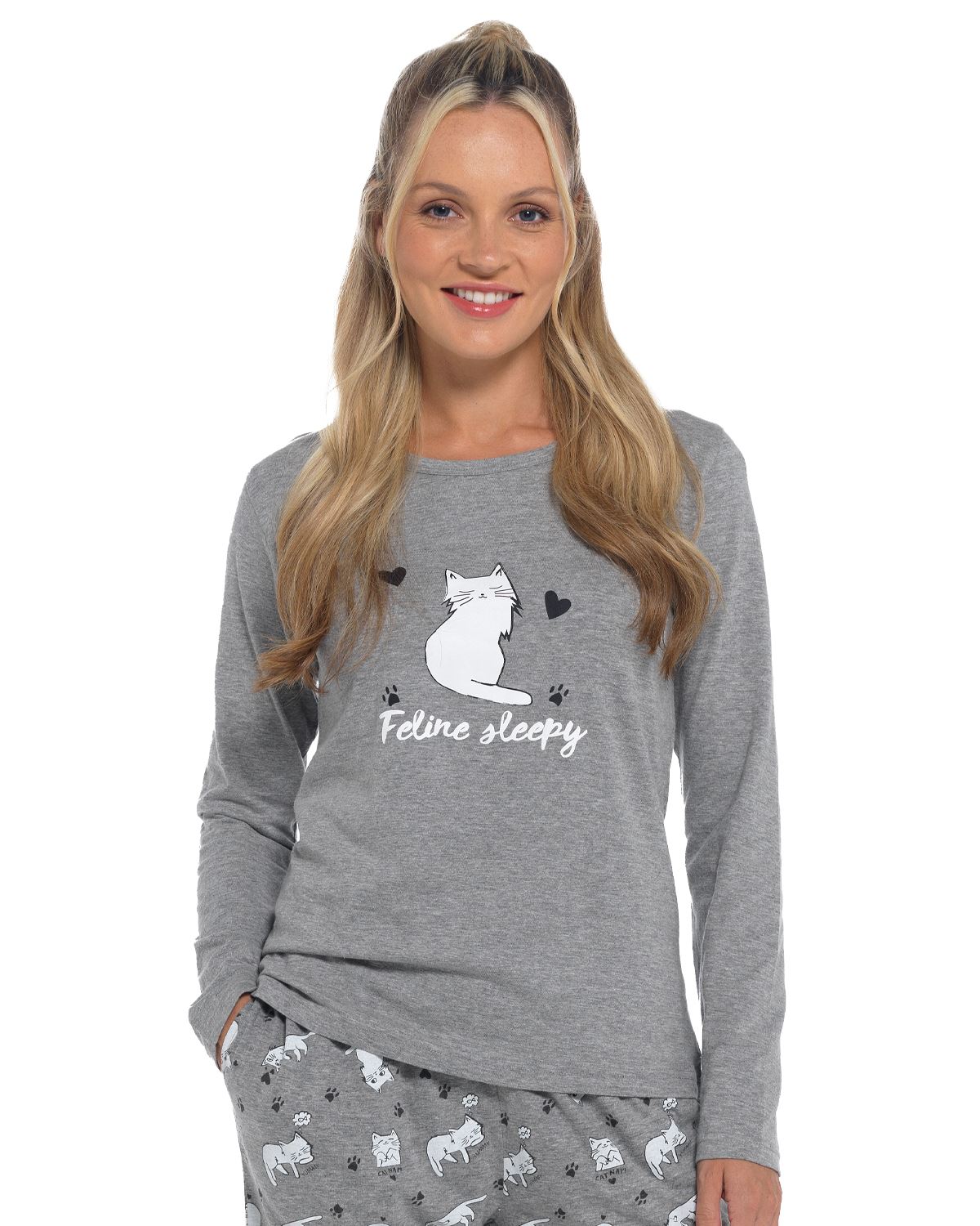 Long Jersey Pyjamas Ladies Soft Cotton Animal Print Pyjama Set Nightwear - Picture 6 of 35