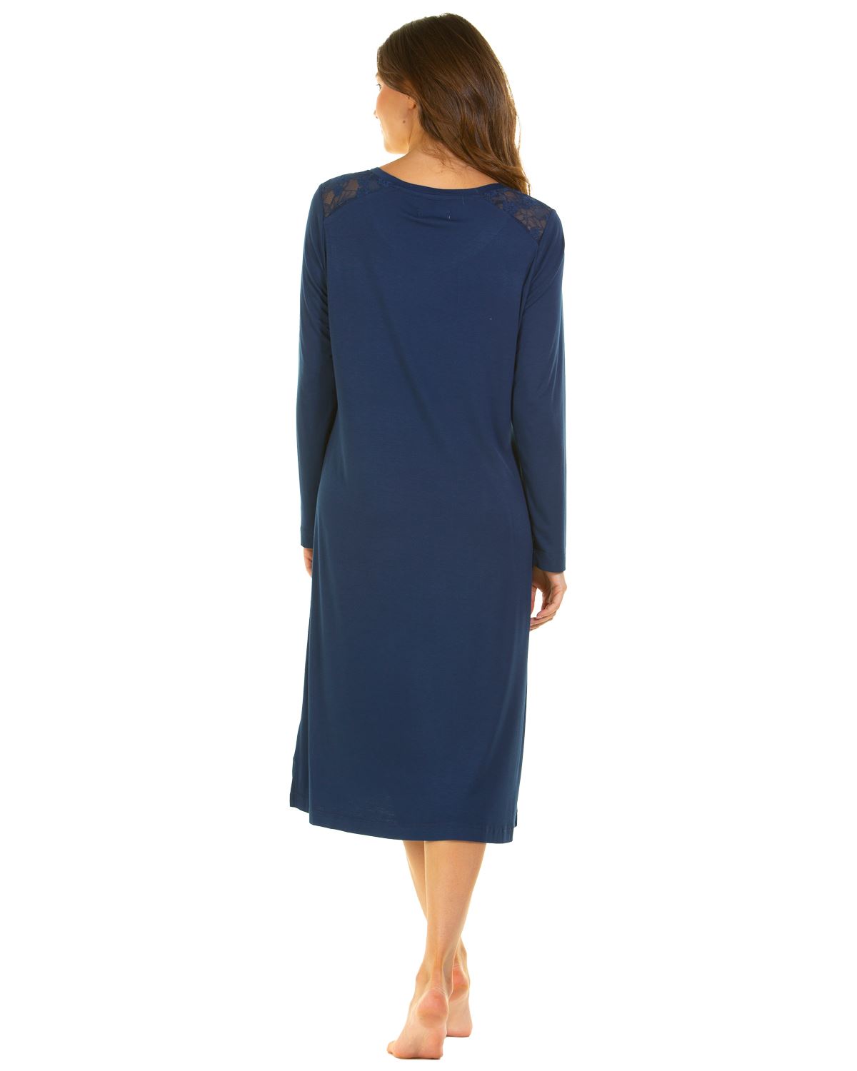 La Marquise Bamboo Lace Nightie Hypoallergenic Breathable Long Sleeve Nightdress - Picture 9 of 9