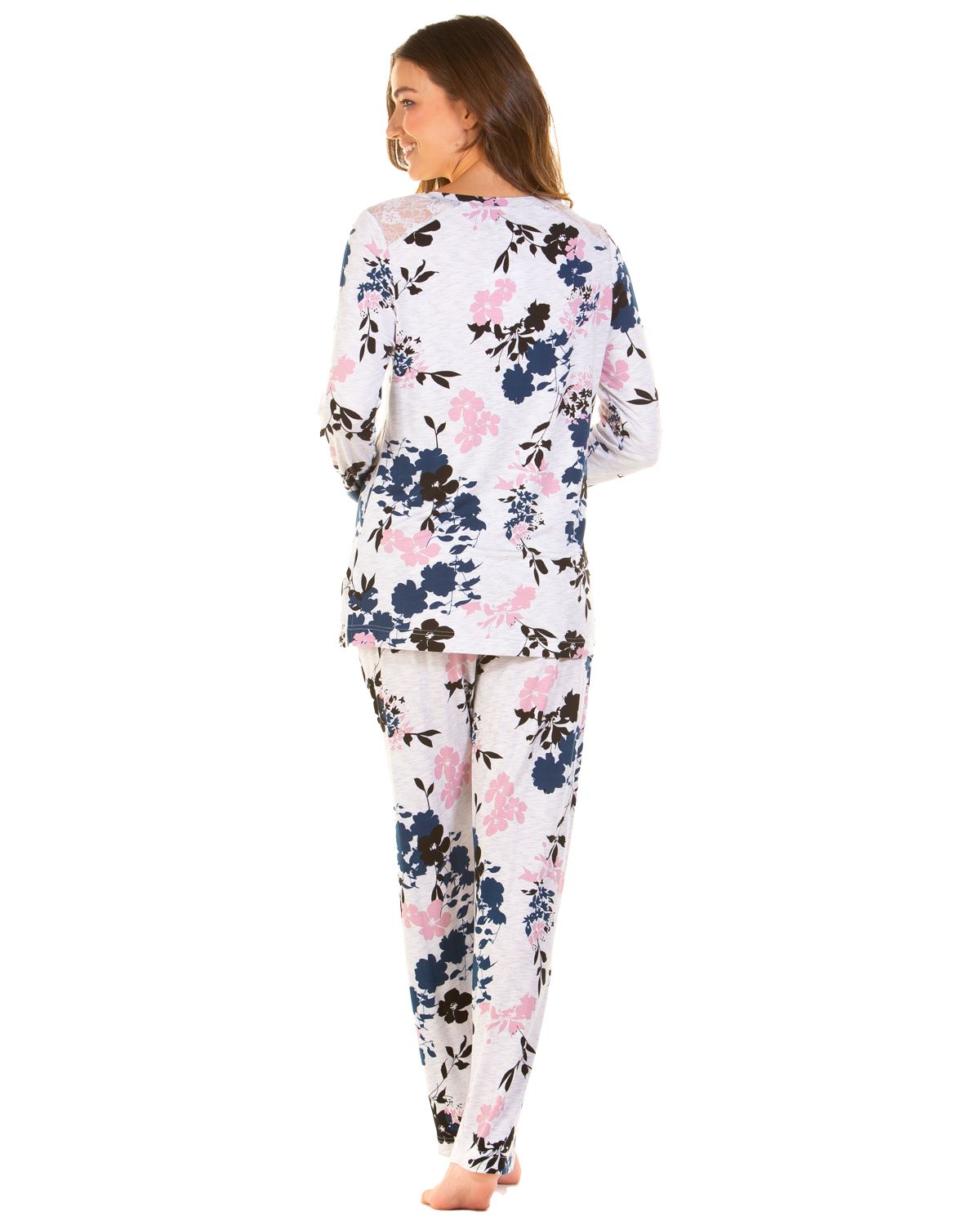Conjunto de pijama de encaje de bambú hipoalergénico transpirable manga larga La Marquise - Imagen 5 de 9
