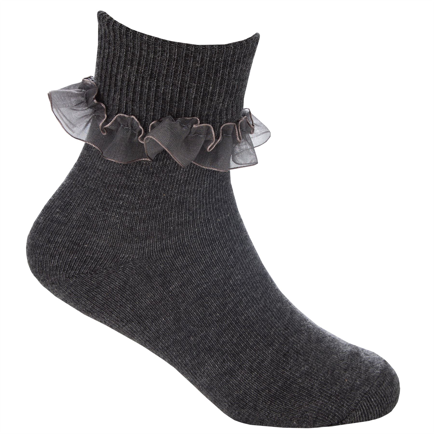Kids Cotton Lace Socks Girls Fold Over Frilly Trim School Everyday Party Sock - Picture 32 of 37