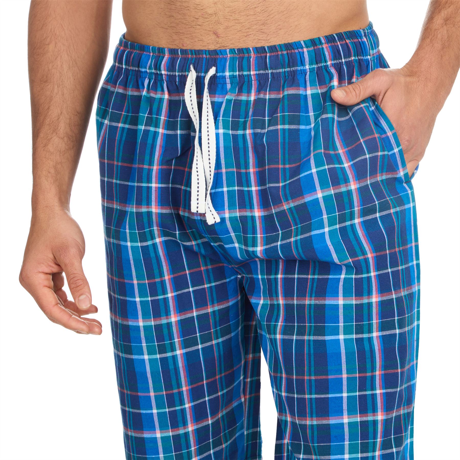 Mens Pyjama Shorts Woven Check Short Pyjamas Bottoms Pants Nightwear - Picture 7 of 35