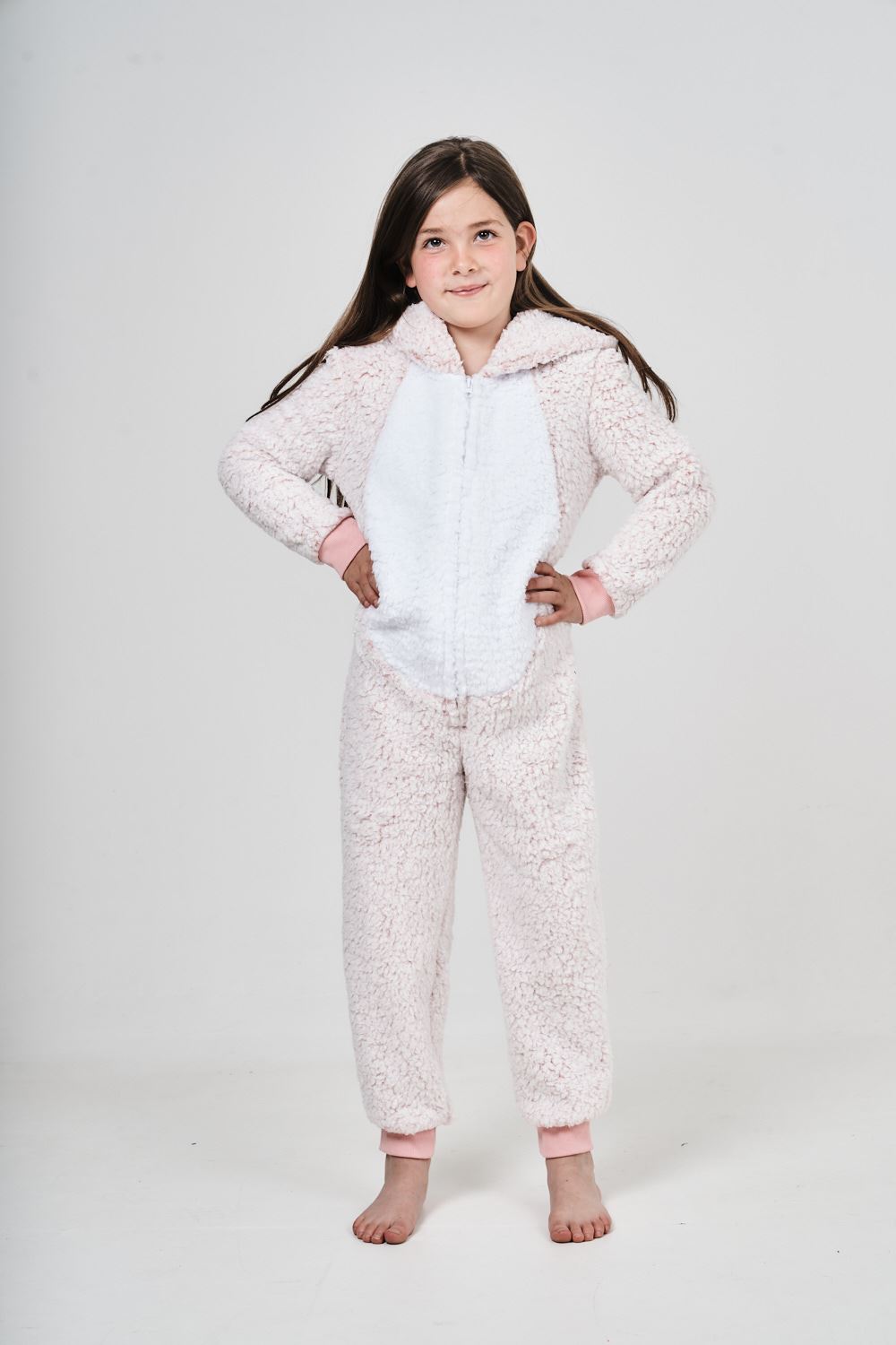Kids Novelty Animal 1Onezie Soft Coral Fleece 3D All in One Sleepsuit with Hood - Picture 16 of 88