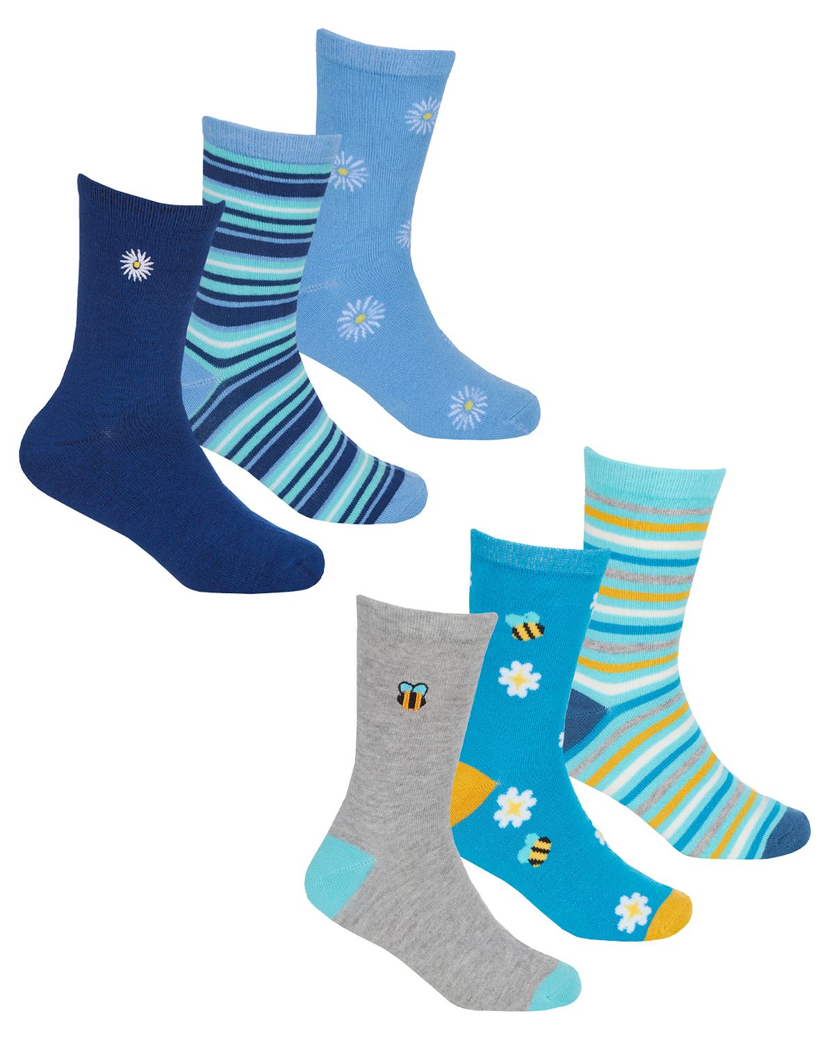 Kids Bamboo Socks Boys Girls Breathable Fun Novelty Everyday Sock (6 Pairs) - Picture 5 of 13
