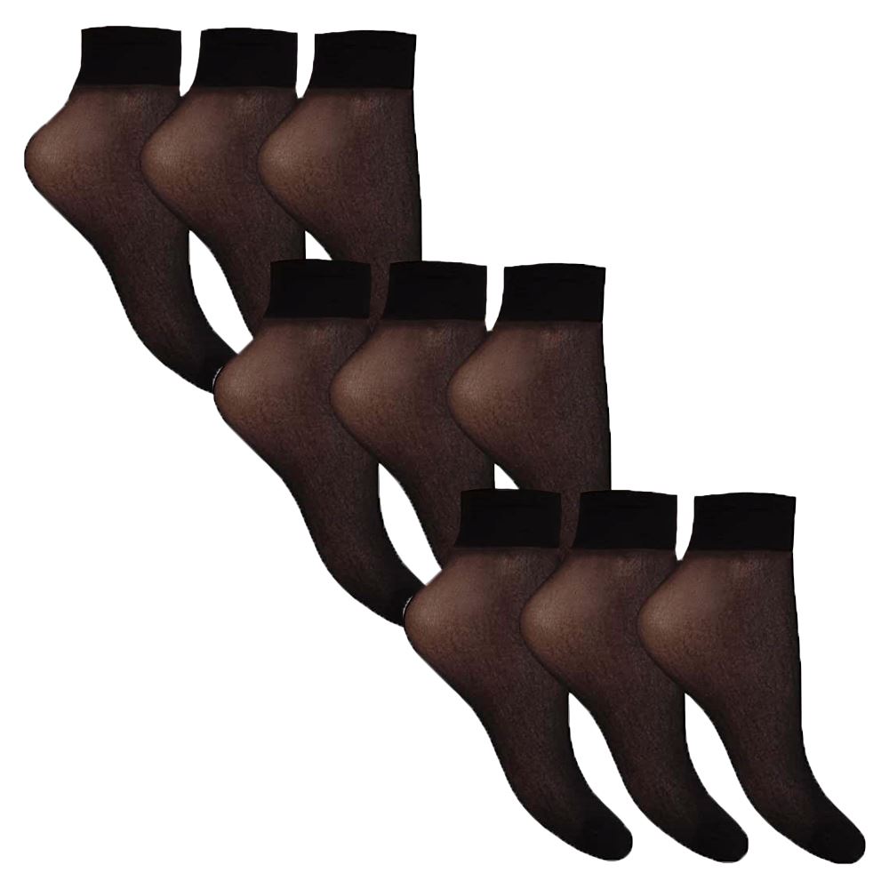 Joanna Gray Comfort Top Anklets 15 Denier Sheer Ankle Pop Sock Hosiery (9 PAIRS) - Picture 5 of 18