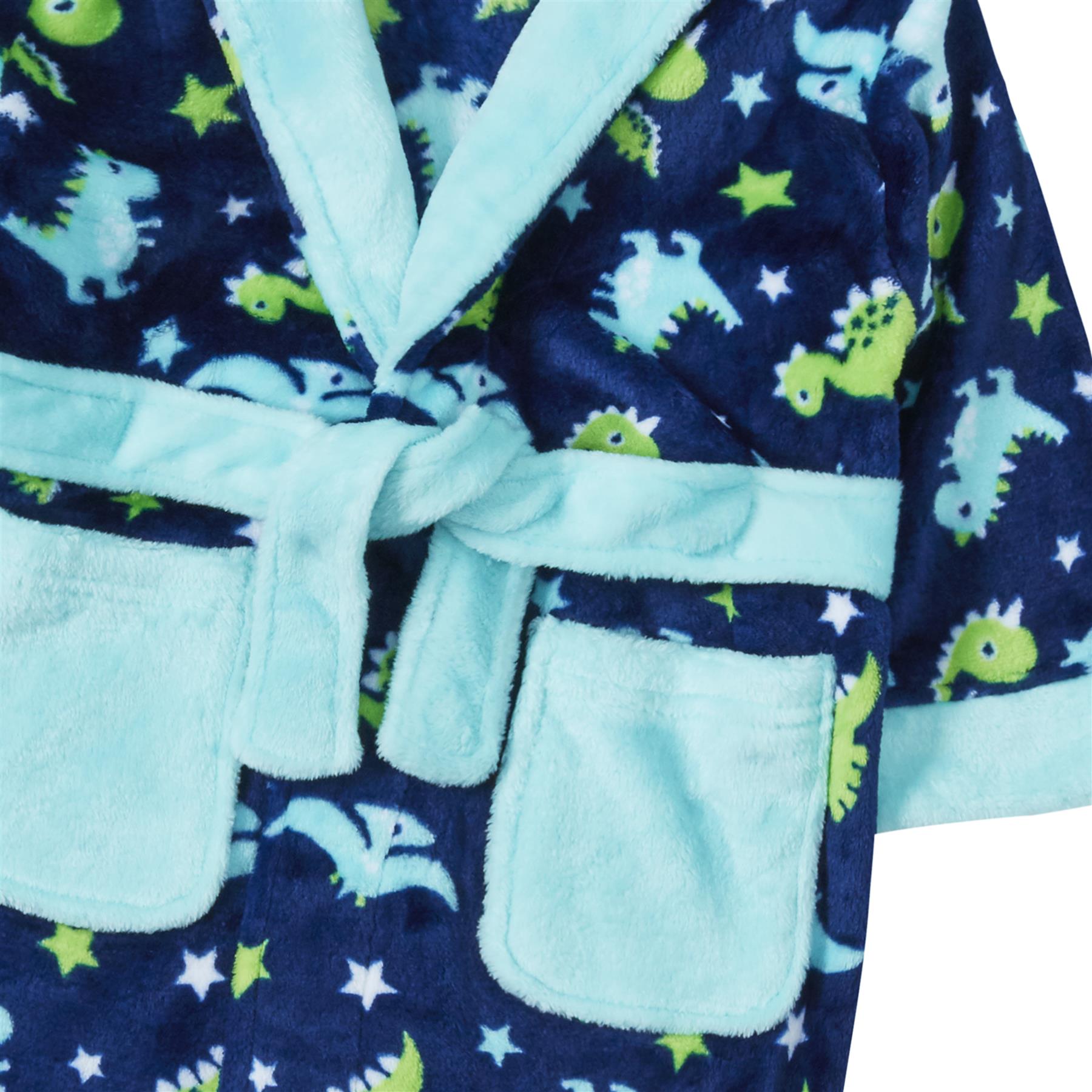 Kids Dressing Gown Boys Kids Fleece Novelty Soft Hooded Character Winter Robe - Picture 3 of 51