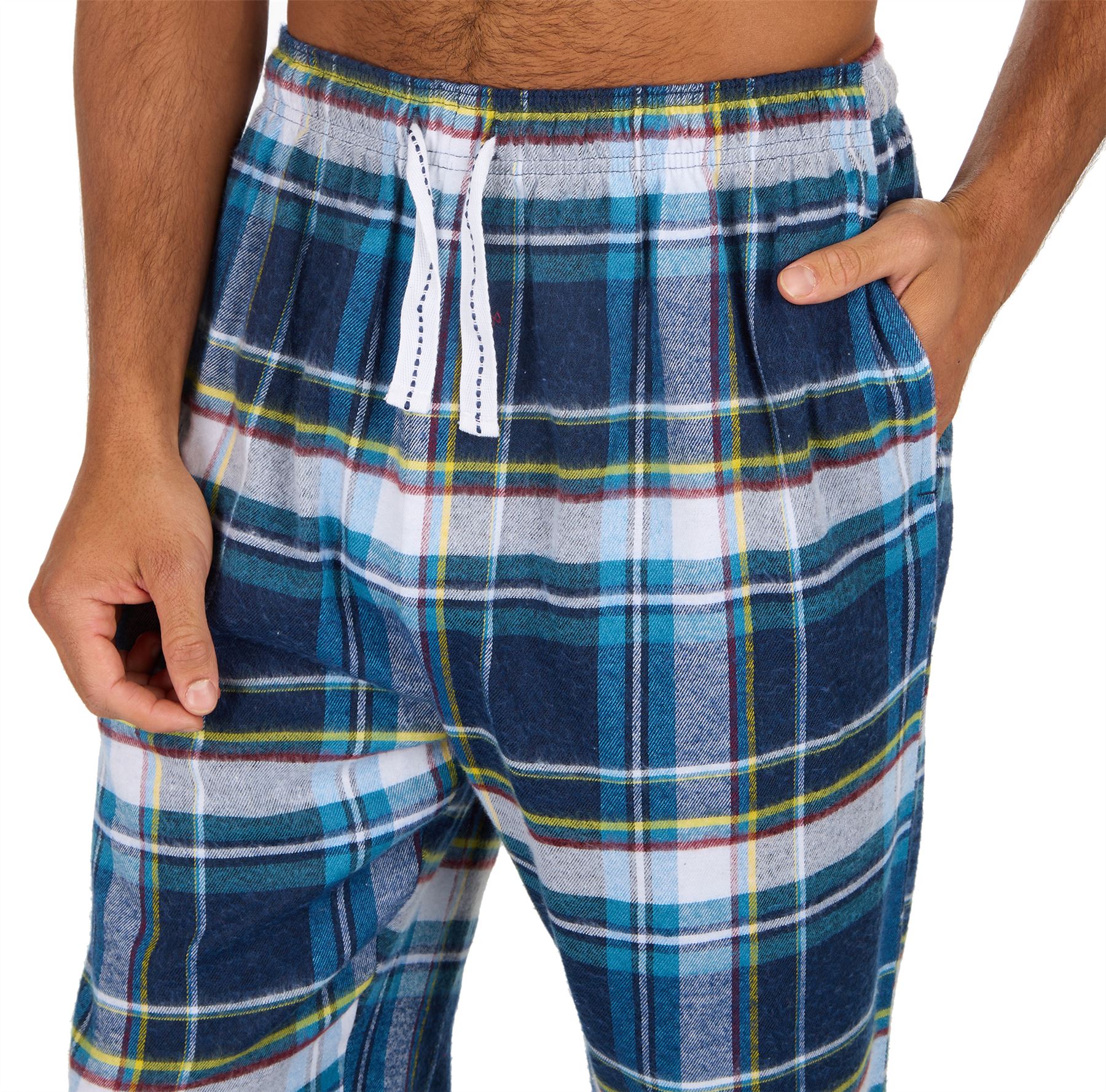 Mens Pyjama Set Adults Jersey & Flannel Cotton Blend Long Sleeve Lounge Pyjamas - Picture 13 of 25