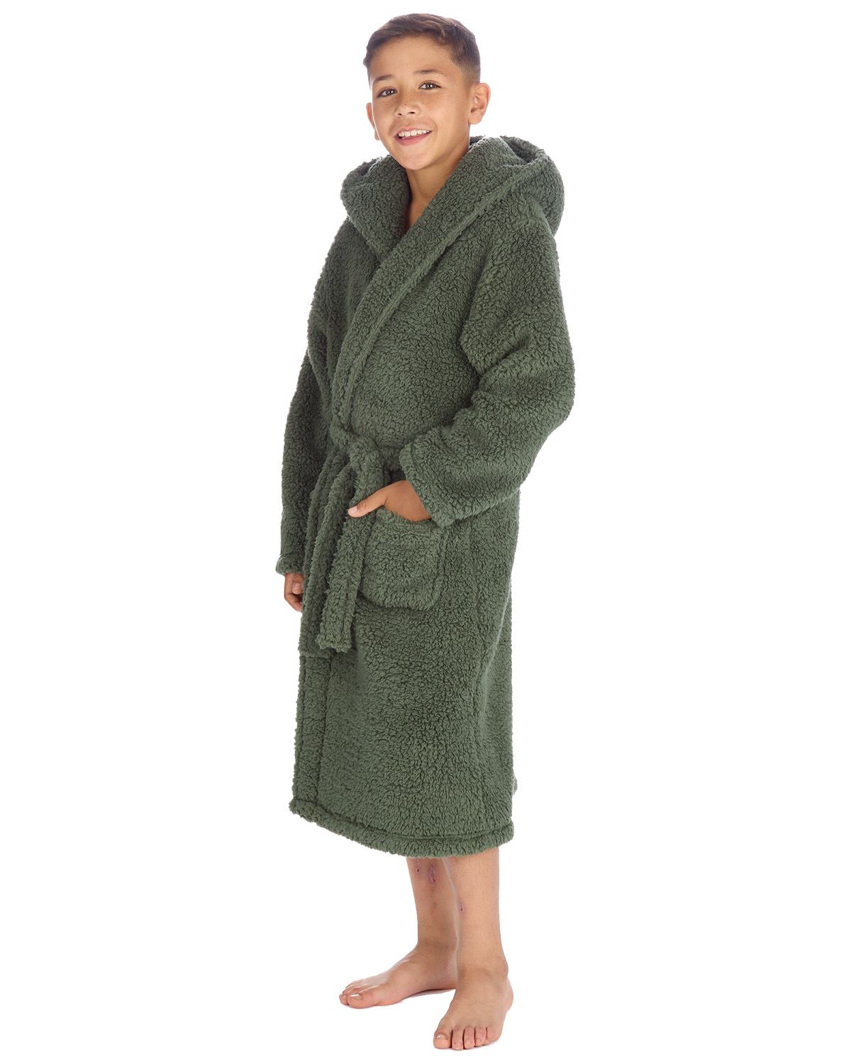 Accappatoio Borg per bambini Cargo Bay con cappuccio accappatoi accoglienti - Foto 15 di 17