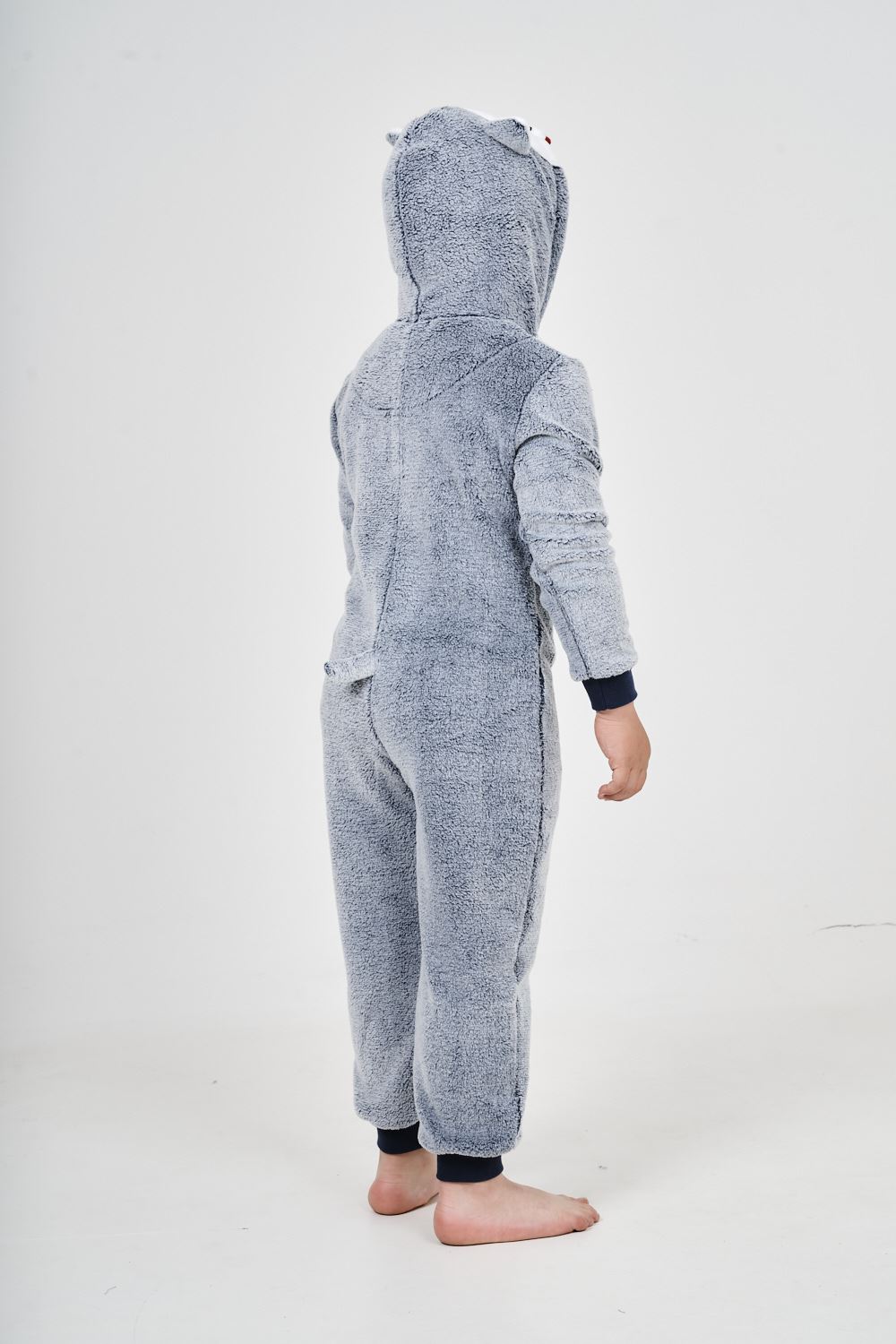Kids Novelty Animal 1Onezie Soft Coral Fleece 3D All in One Sleepsuit with Hood - Picture 34 of 88