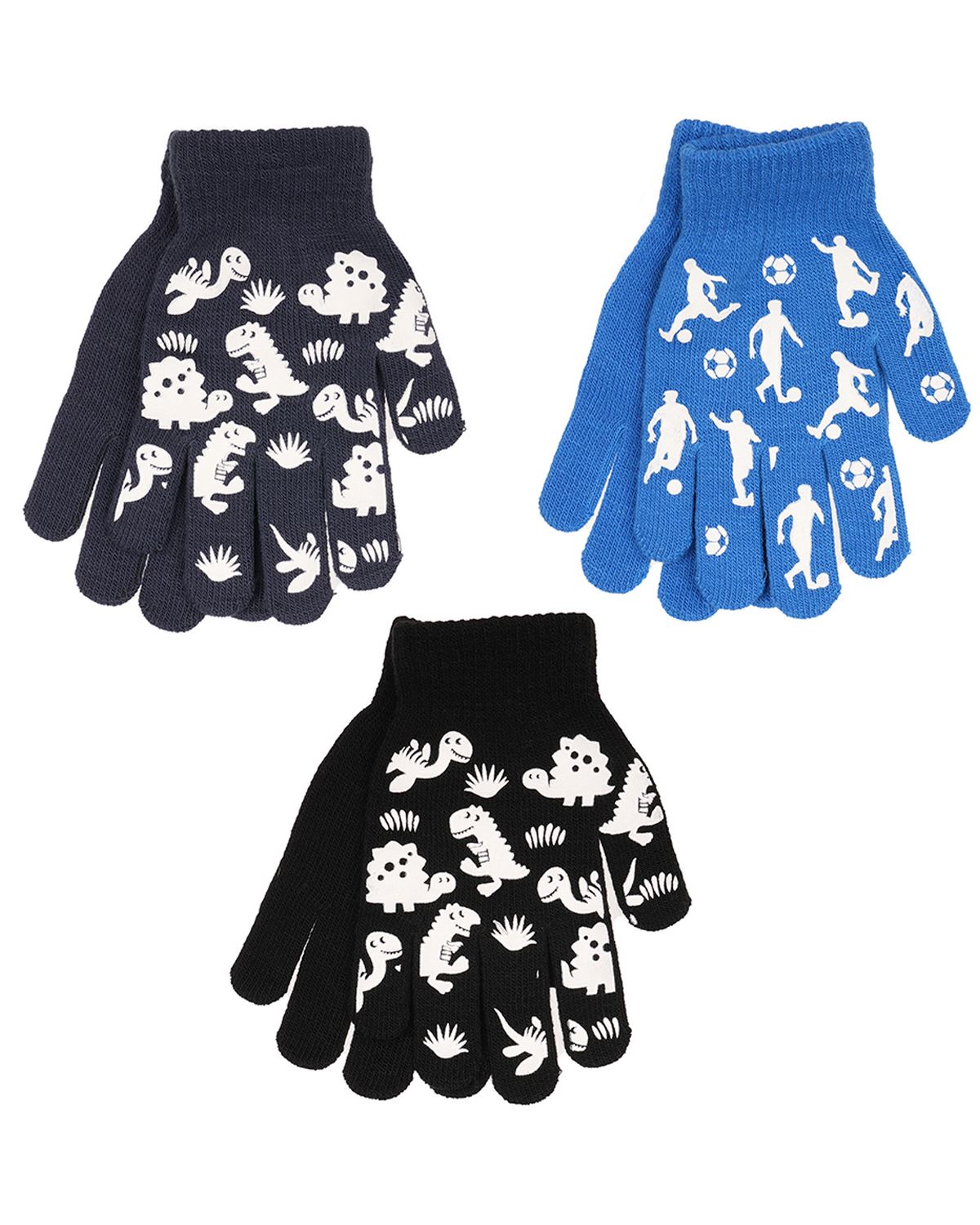 Kids Glow In The Dark Grip Gloves Boys Girls Magic Stretch Gripper Glove(3 PACK) - Picture 2 of 9