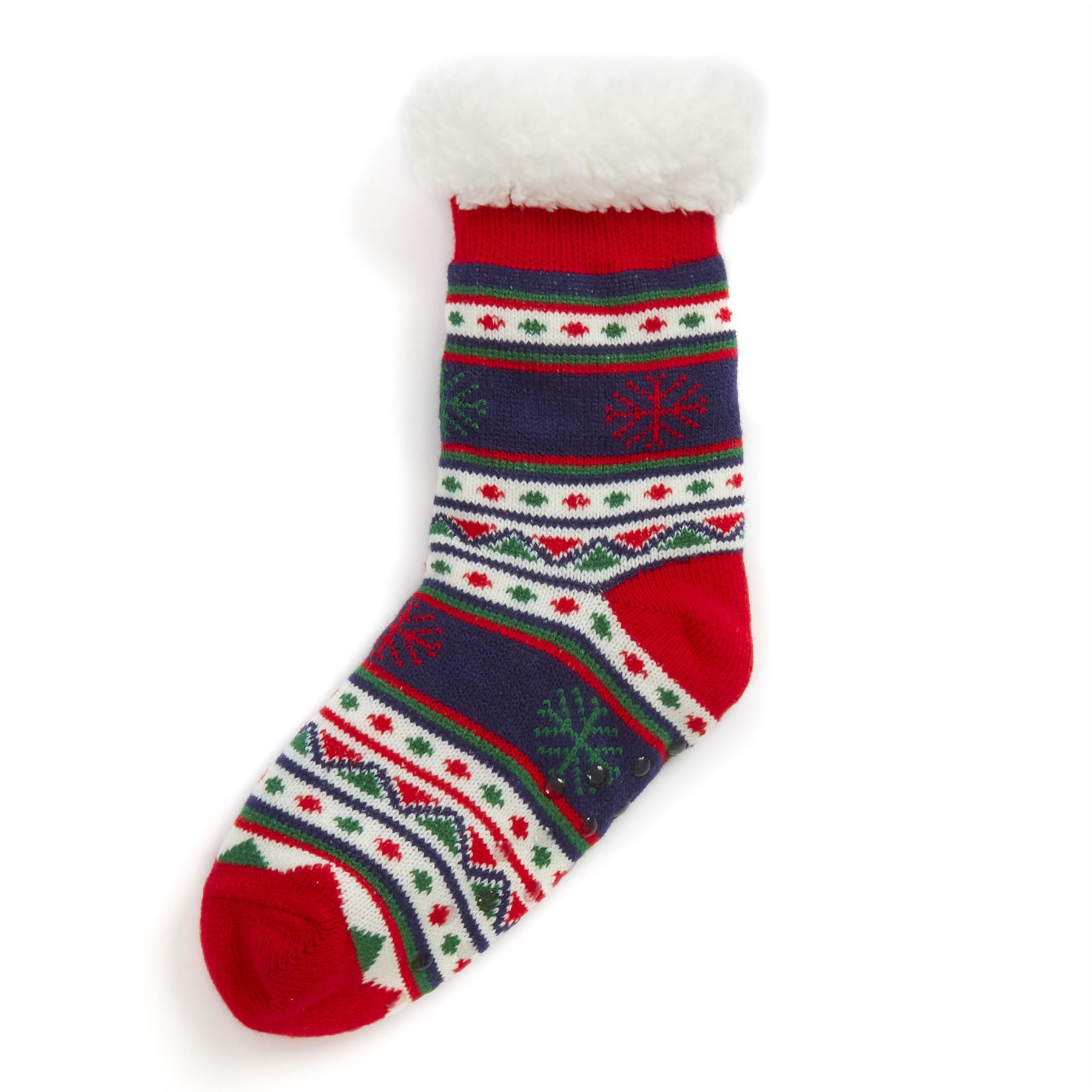 Kids Slipper Socks Soft Sherpa Fleece Lined Winter Cosy Knitted Fluffy Bed Sock - Picture 21 of 21