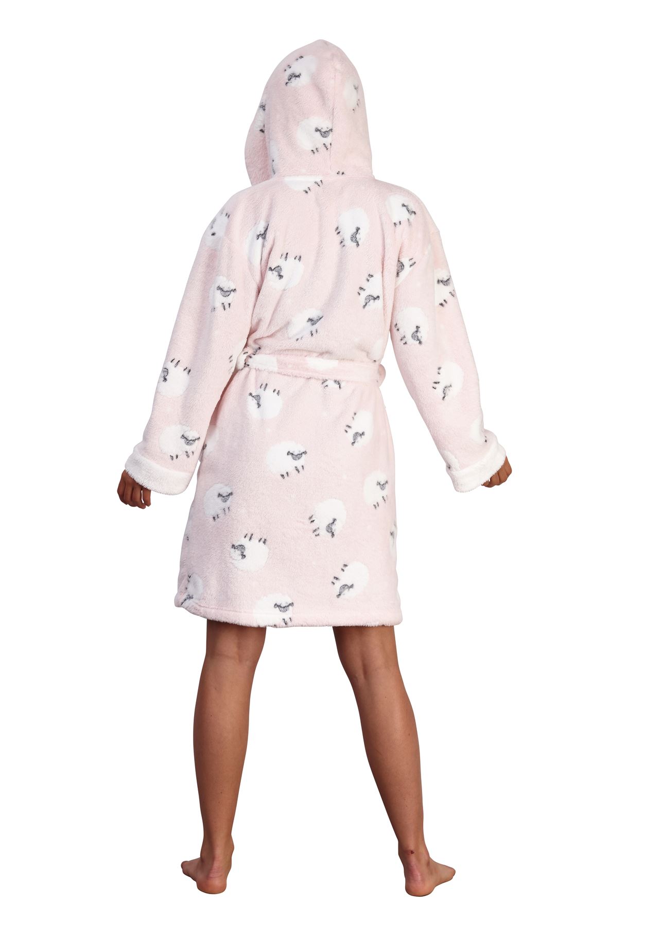 Dressing Gown Robes Warm Soft Cosy Winter Hooded Bathrobe Nightwear UK