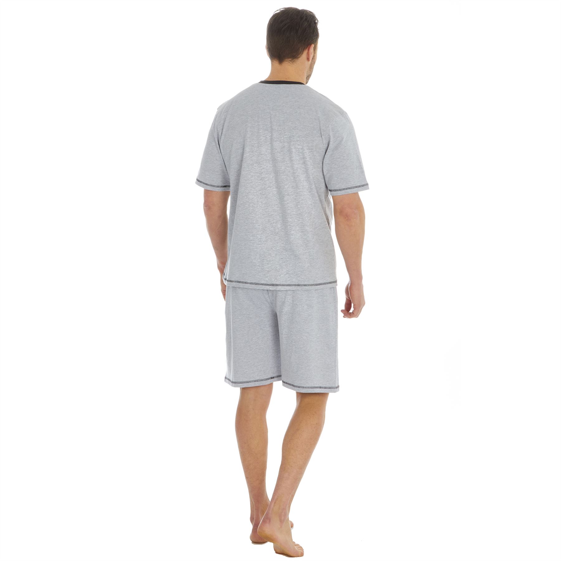 Mens Short Pyjamas Jersey Cotton Short Sleeve Pyjama Set Loose Nightwear PJs - Picture 20 of 46