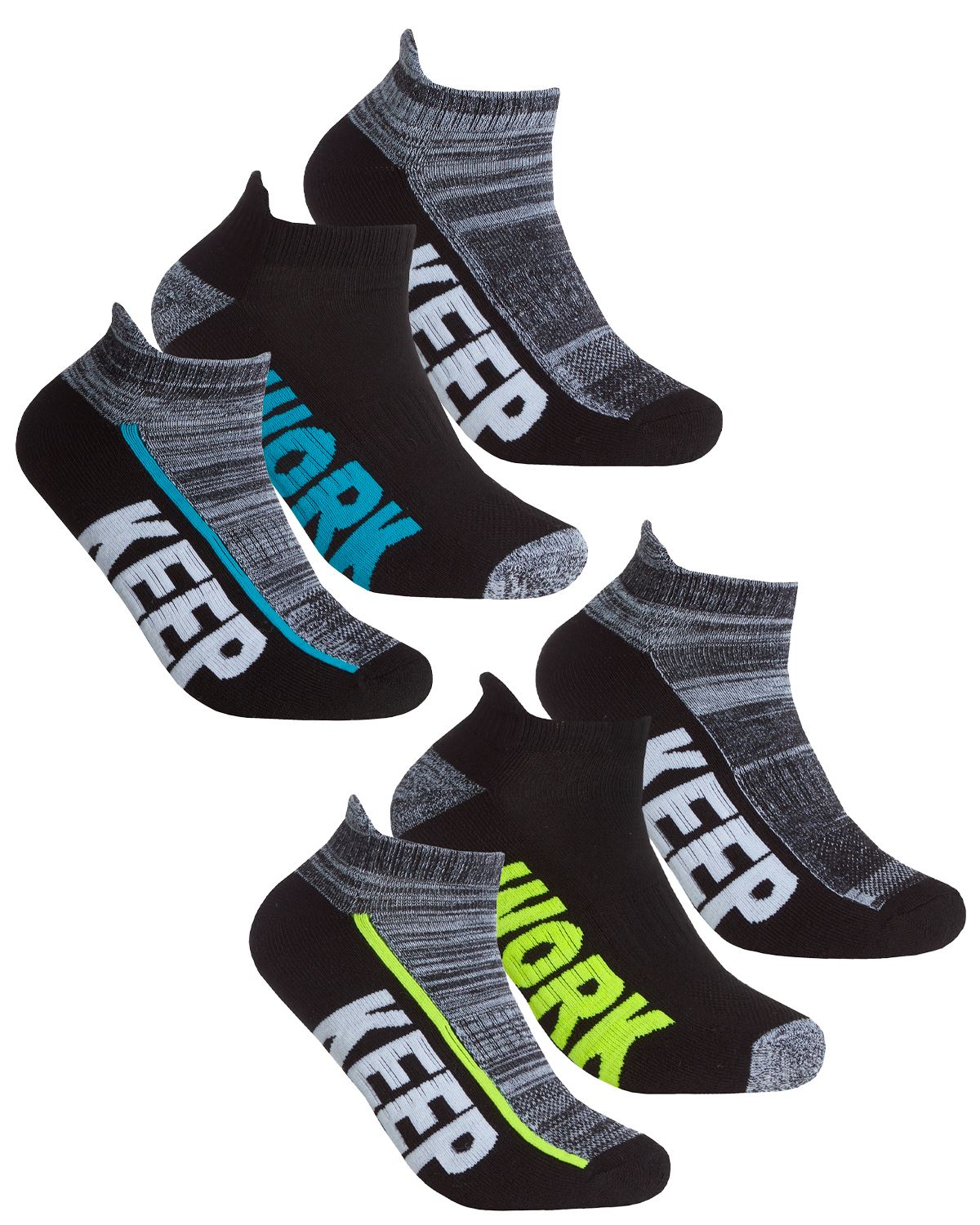 Kids Trainer Socks Boys Girls Active Breathable Sport Liner Sock 6 or 12 Pairs - Picture 17 of 31