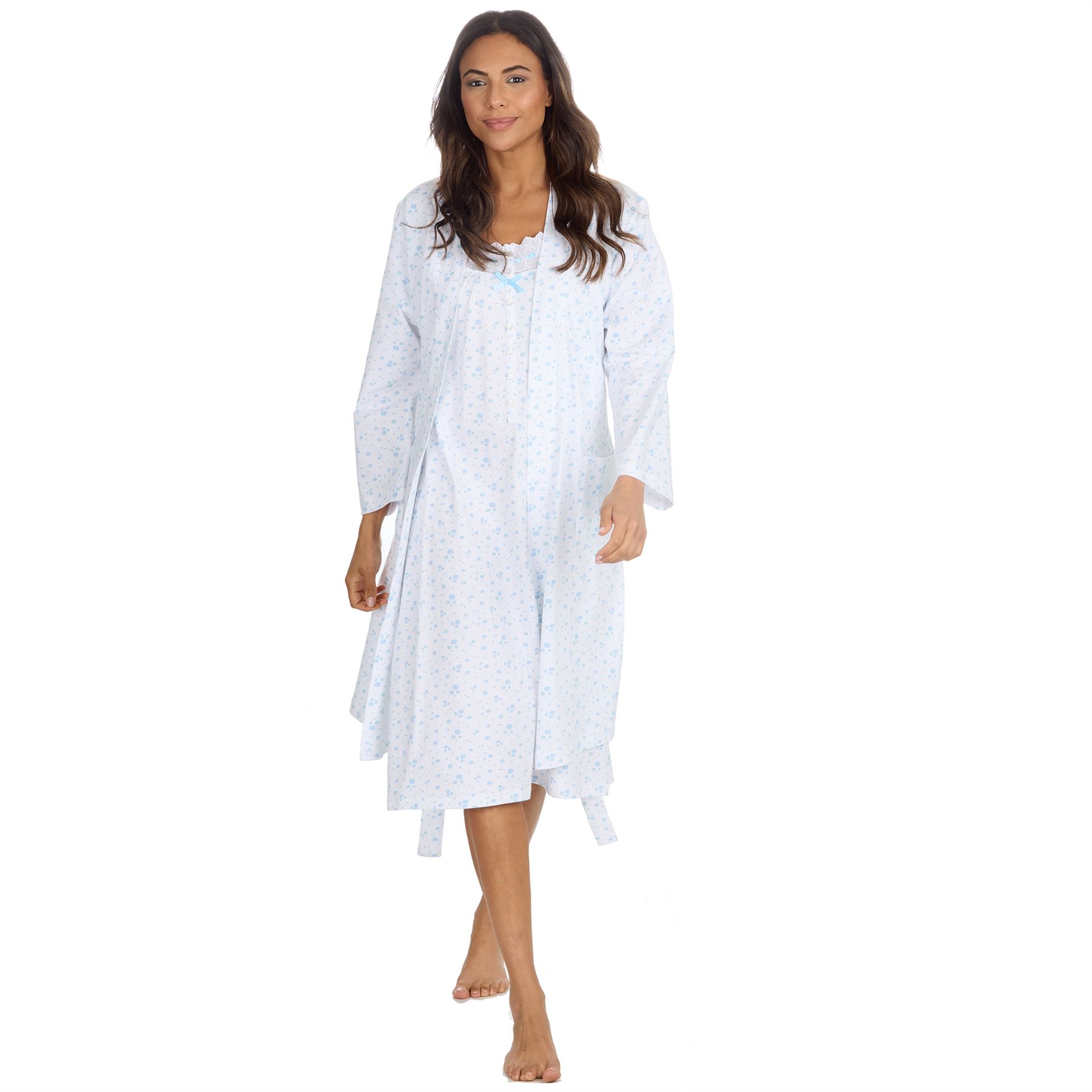 Cottonique Jersey Nightie Ladies 100% Cotton Soft Short Sleeve Nightdress - Picture 13 of 29