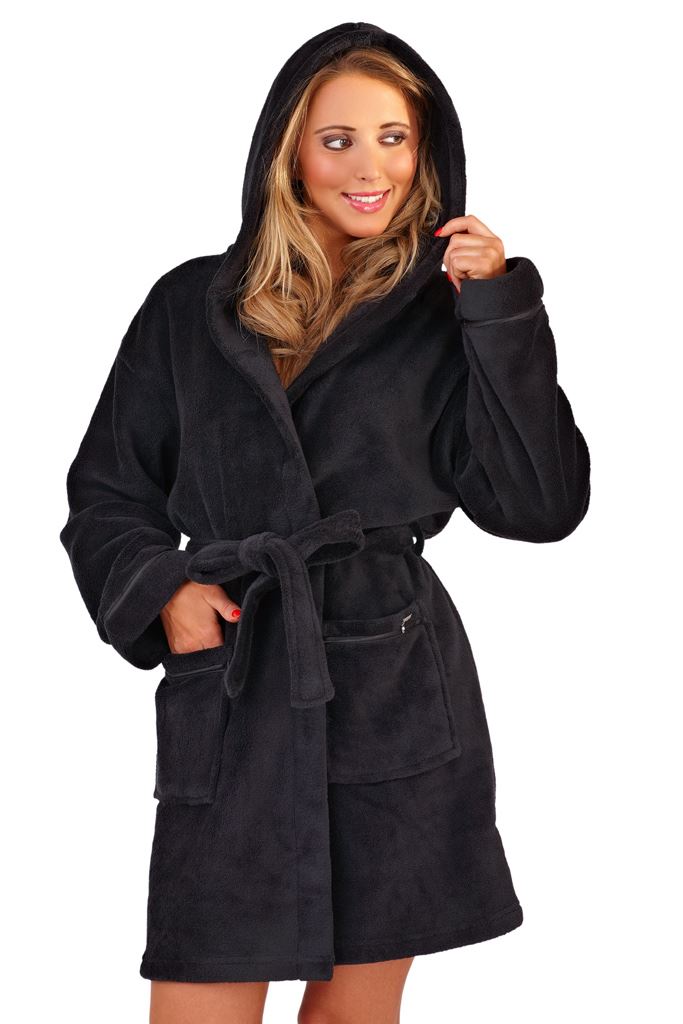 Womens Luxury Soft Coral Fleece Crop Robe, Wrap, Dressing ...