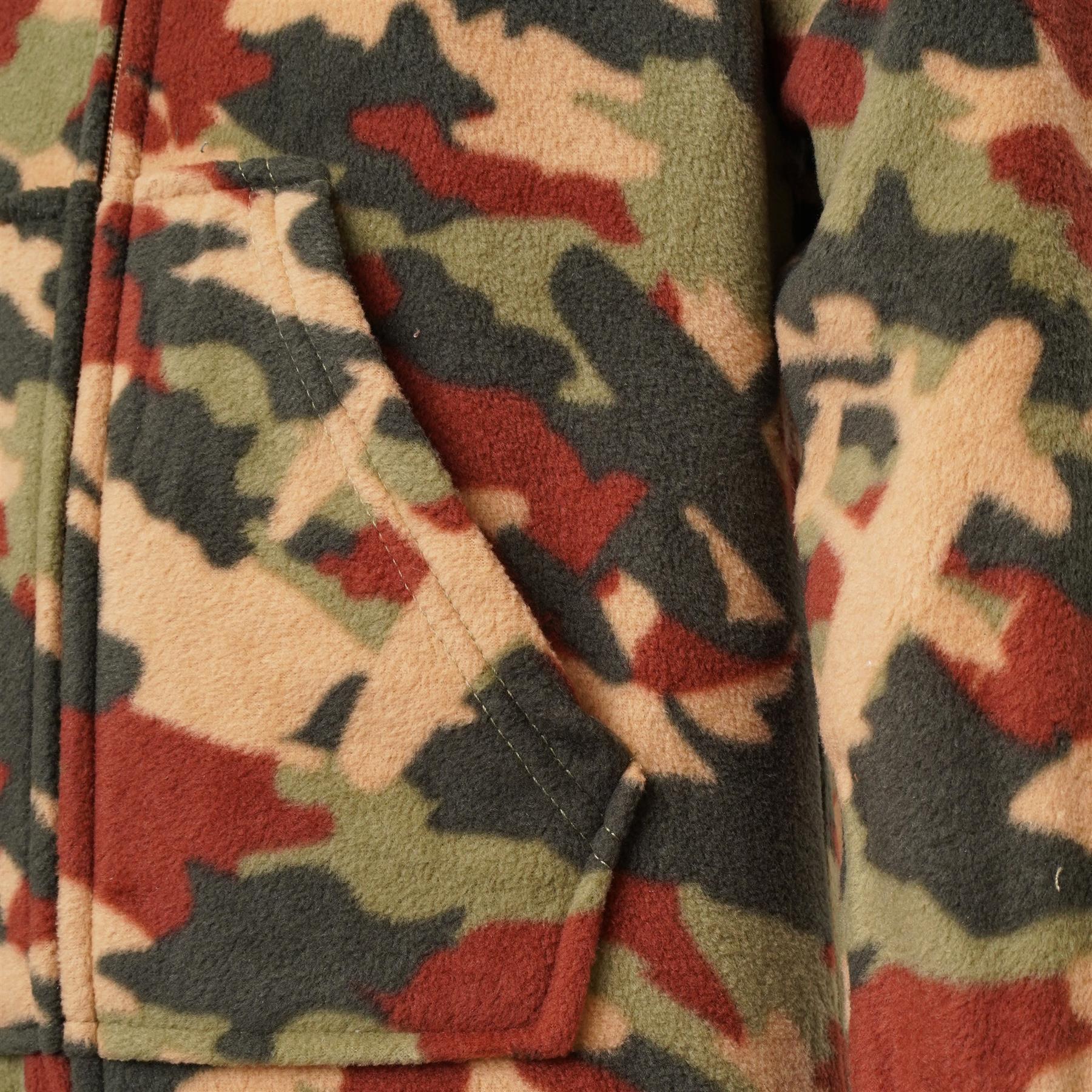 Kids Camo Fleece 1Onezie Childrens Hooded Zip All In One Jumpsuit Onezee - Picture 4 of 7