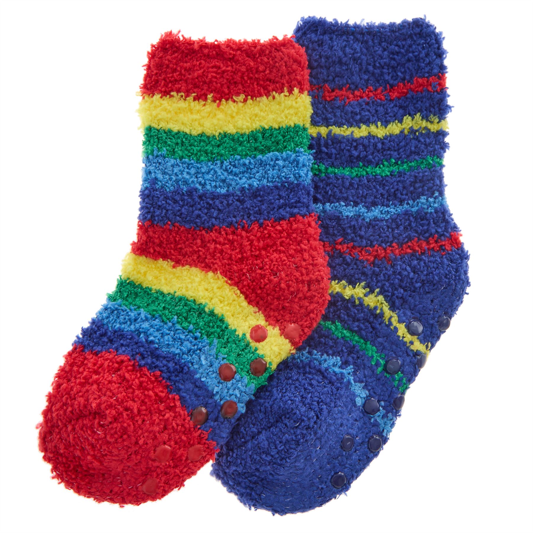 Babies Kids Fluffy Socks Cosy Warm Fuzzy Slipper Bed Sock with Grips (4 Pairs) - Picture 35 of 74