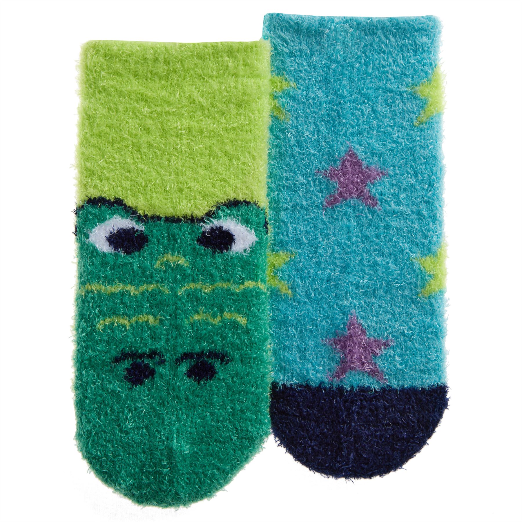 Babies Kids Fluffy Socks Cosy Warm Fuzzy Slipper Bed Sock with Grips (4 Pairs) - Picture 41 of 74