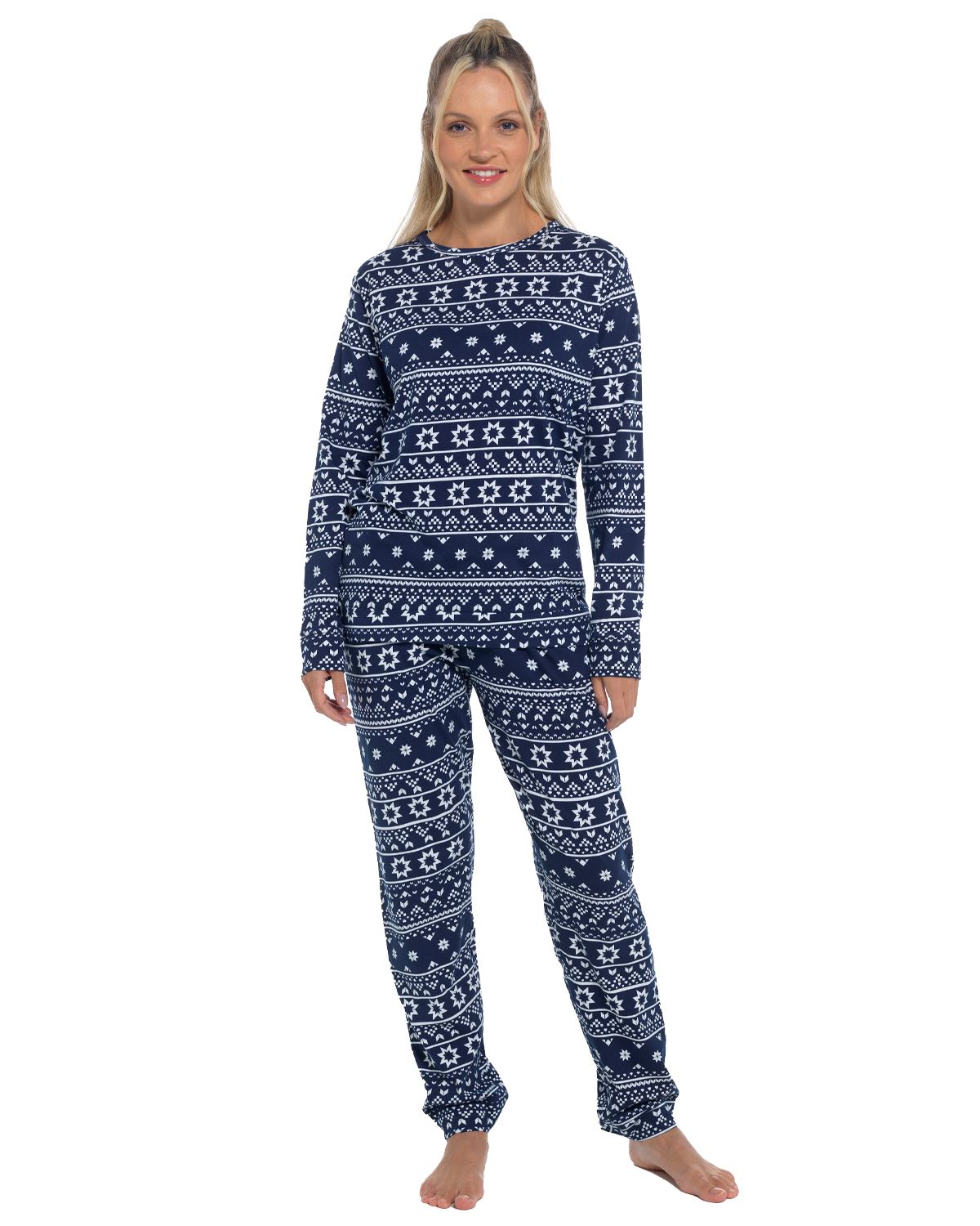 Long Jersey Pyjamas Ladies Soft Cotton Animal Print Pyjama Set Nightwear - Picture 25 of 35