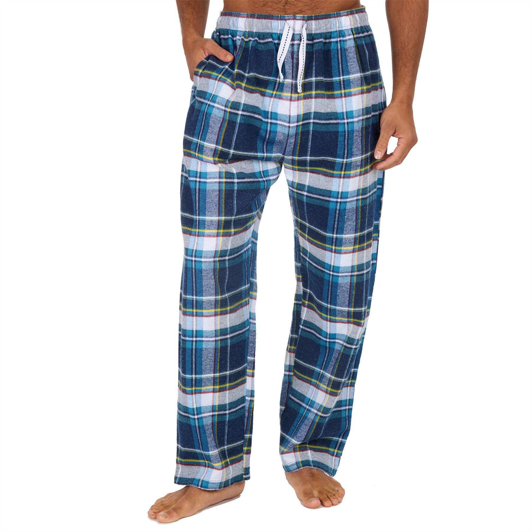 Mens Brushed Cotton Lounge Pants Soft Flannel Check PJs Pyjama Bottoms - Picture 21 of 23