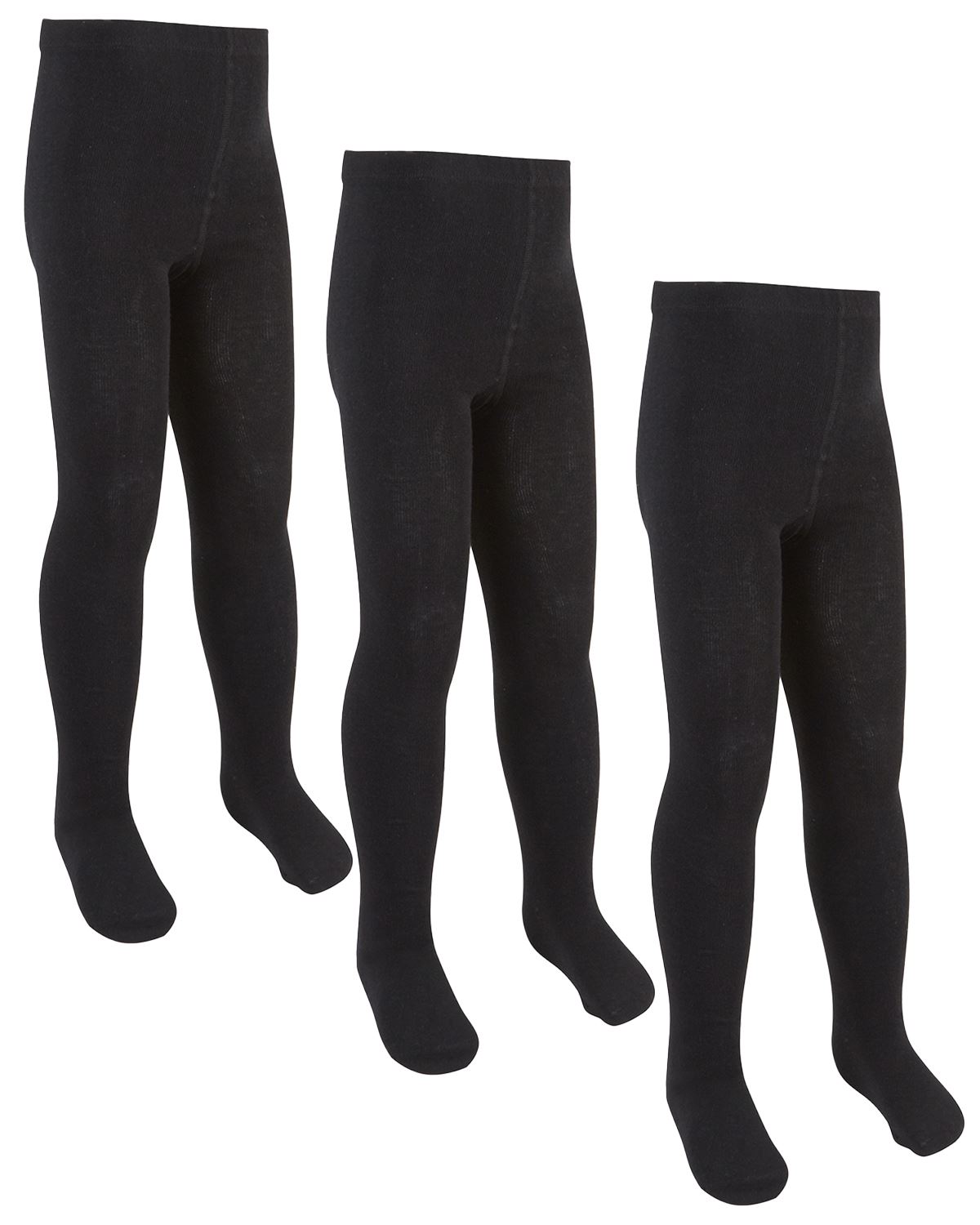 Girls Bamboo Tights Kids Everyday Breathable Hypoallergenic School Tight 3 Pack - Picture 2 of 7