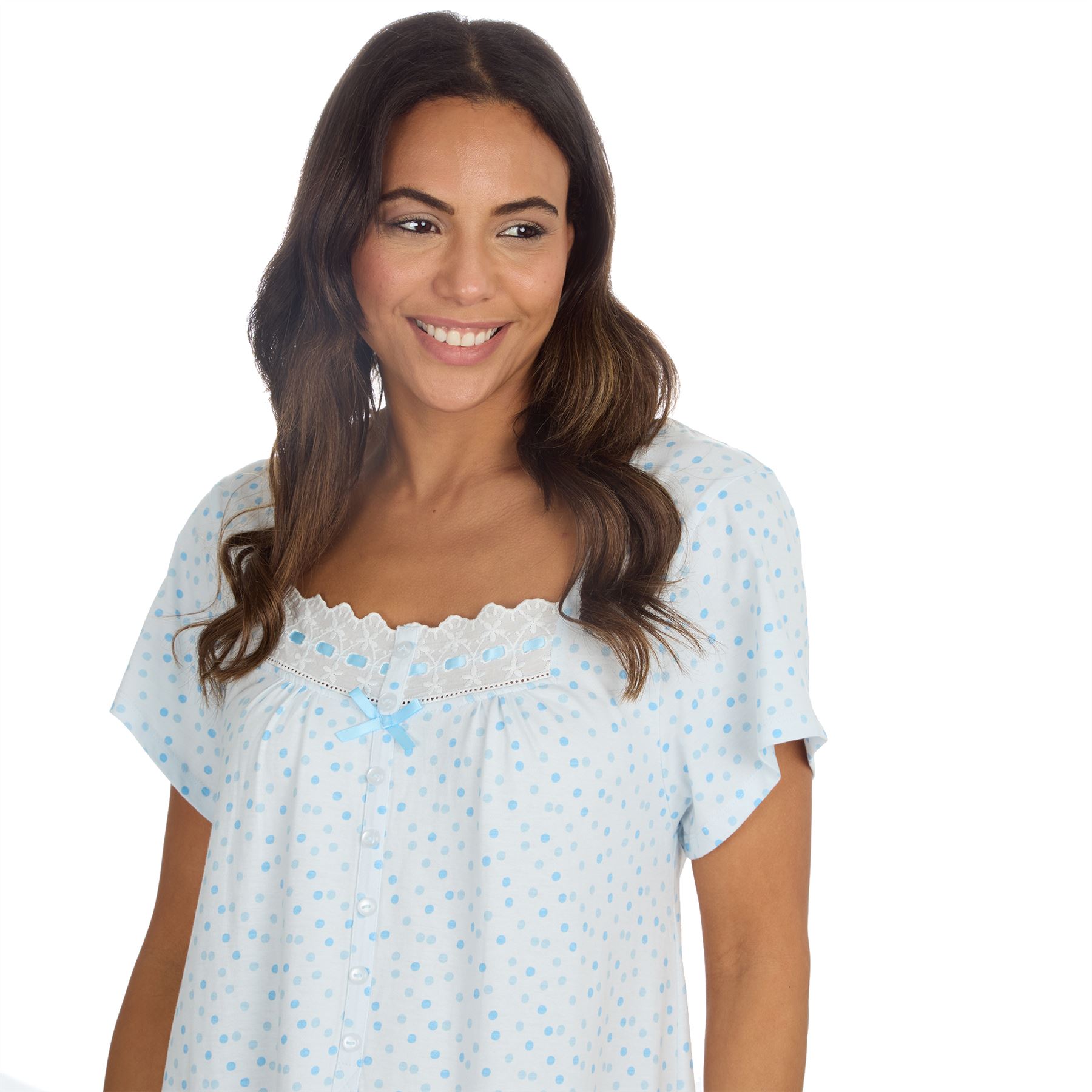 Cottonique Jersey Nightie Ladies 100% Cotton Soft Short Sleeve Nightdress - Picture 19 of 29