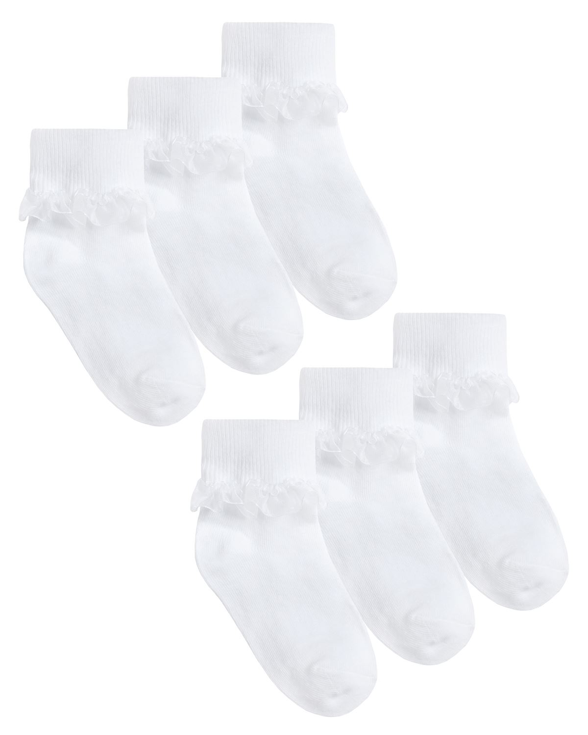 Kids Cotton Lace Socks Girls Fold Over Frilly Trim School Everyday Party Sock - Picture 11 of 37