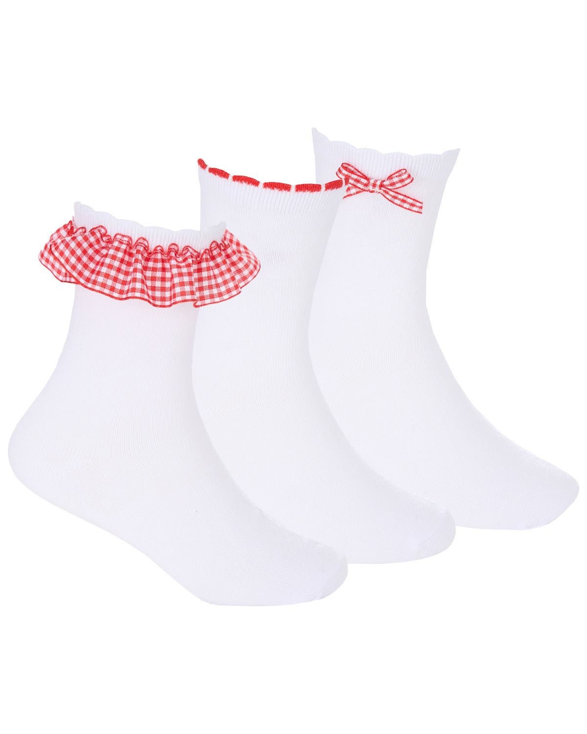 6 or 12 Pairs Girls Cotton Gingham Ankle Socks School - Picture 21 of 32