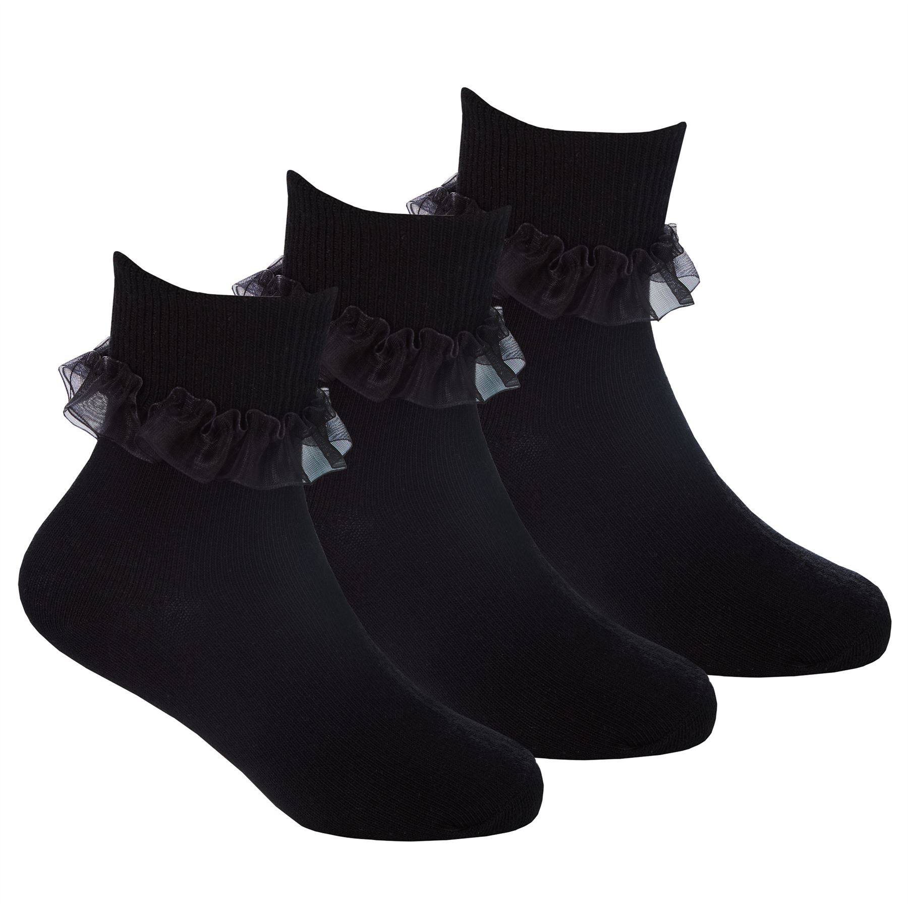 Kids Cotton Lace Socks Girls Fold Over Frilly Trim School Everyday Party Sock - Picture 14 of 37