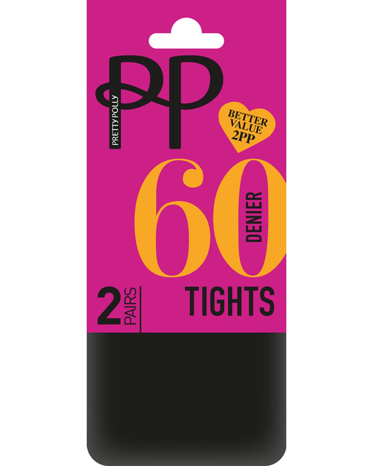 Pretty Polly Opaque Tights Ladies 60 Denier Everyday Hosiery (2 Pack) - Picture 3 of 5