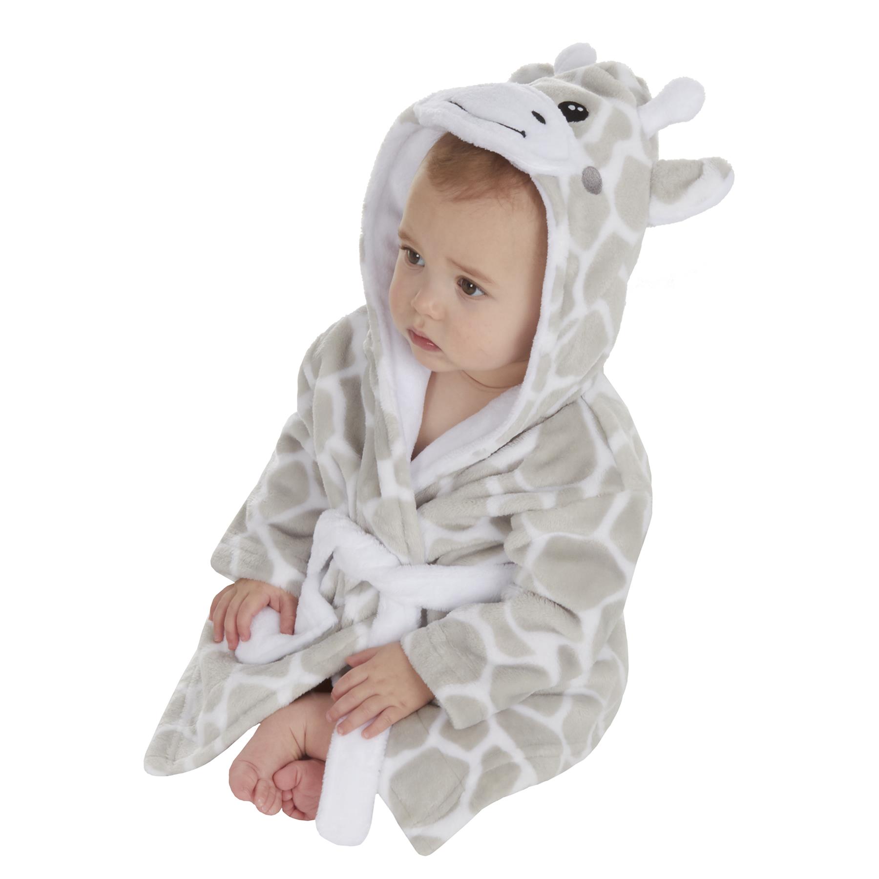 Baby Toddlers Bathrobe Infant Kid Soft Coral Fleece Hooded Dressing Gown - Picture 55 of 103