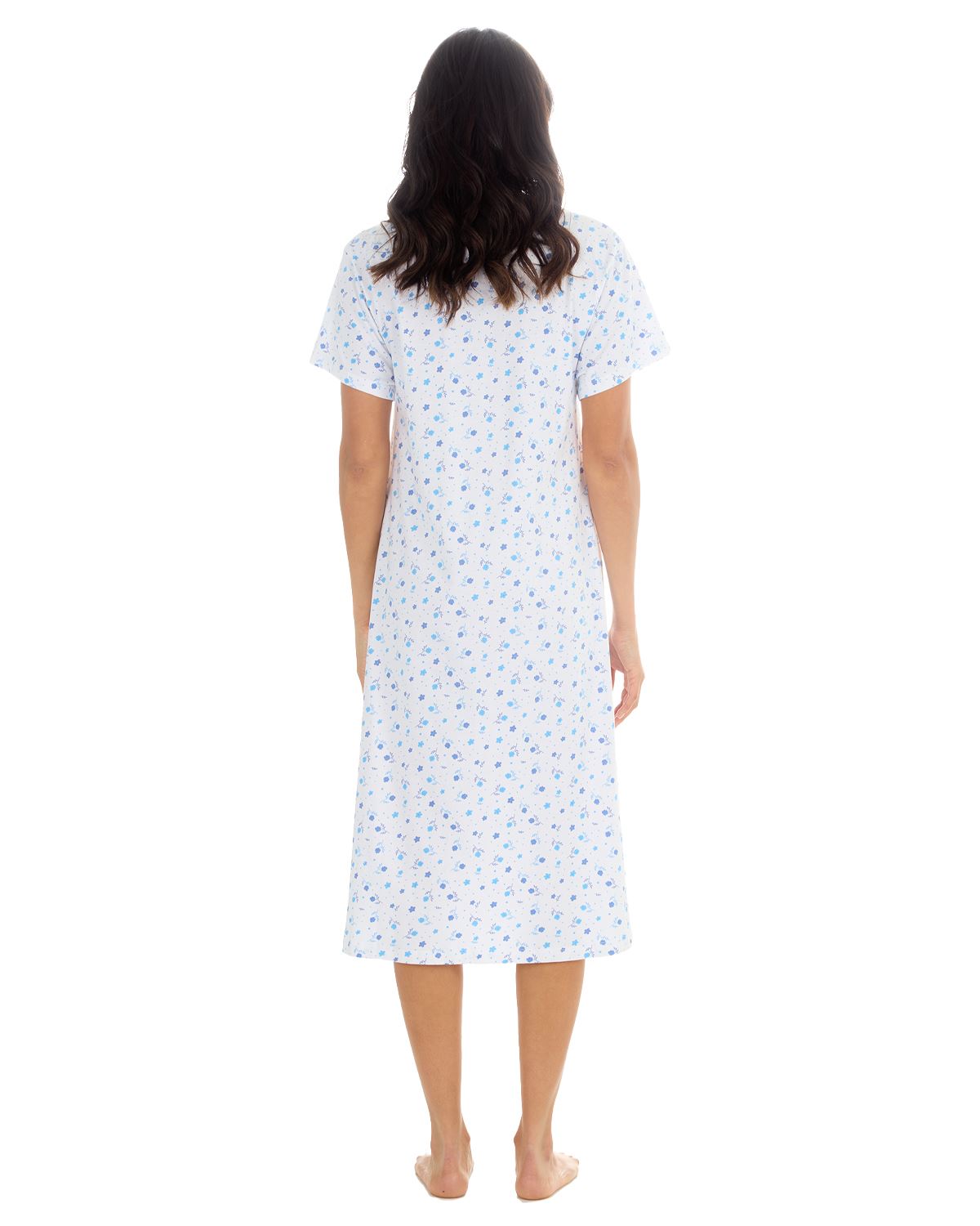 Cottonique Jersey Nightie Ladies 100% Cotton Soft Short Sleeve Nightdress - Picture 8 of 29