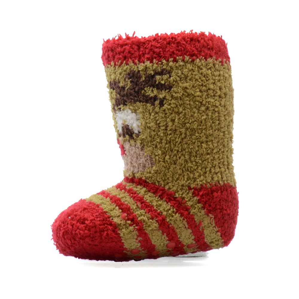 Christmas Cosy Socks Babies Kids Fluffy Festive Bed Slipper Sock Grips (3 Pairs) - Picture 4 of 13