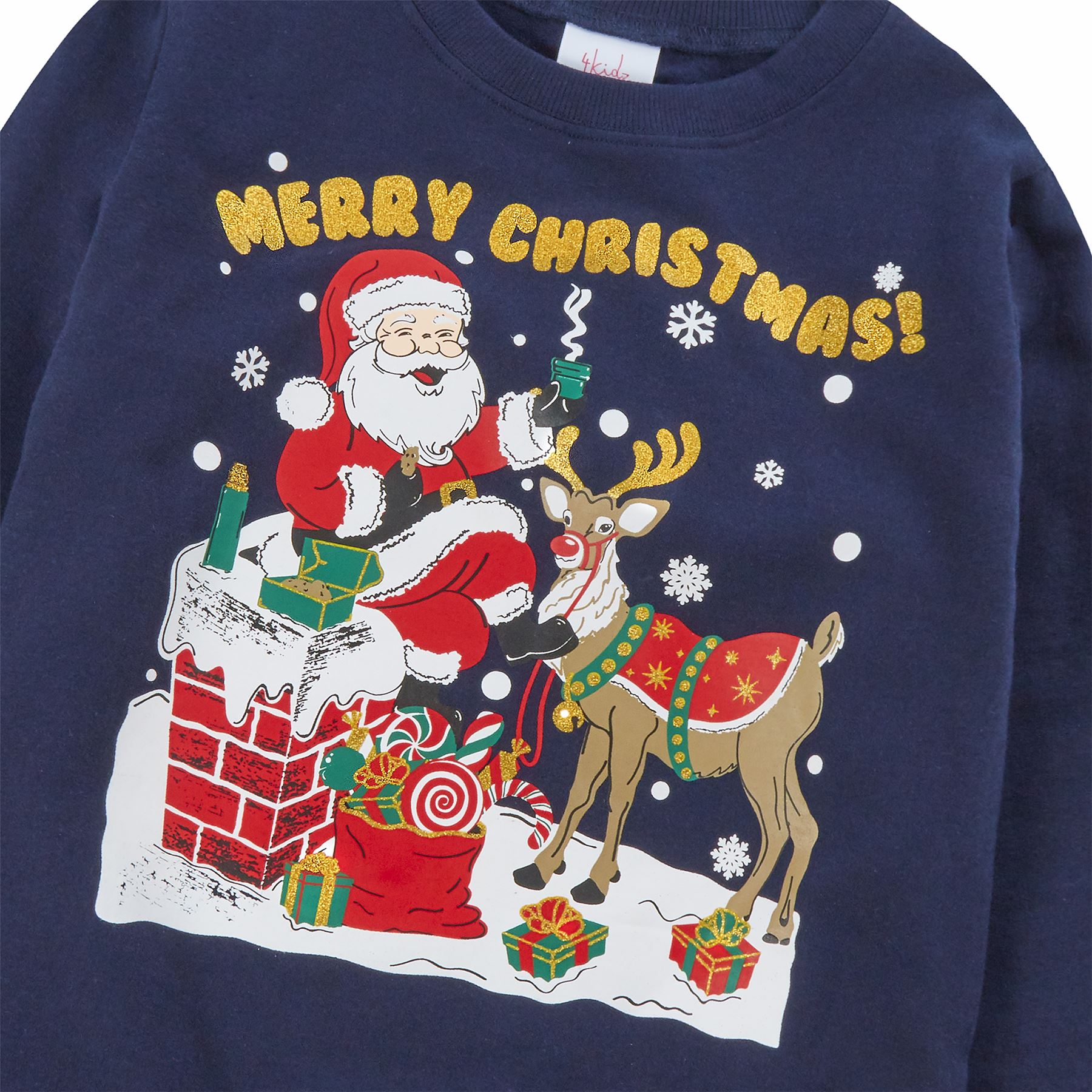 Kids Christmas Jumpers Babies Boys Girls Festive Jumpers Xmas Sweatshirts - Picture 33 of 39