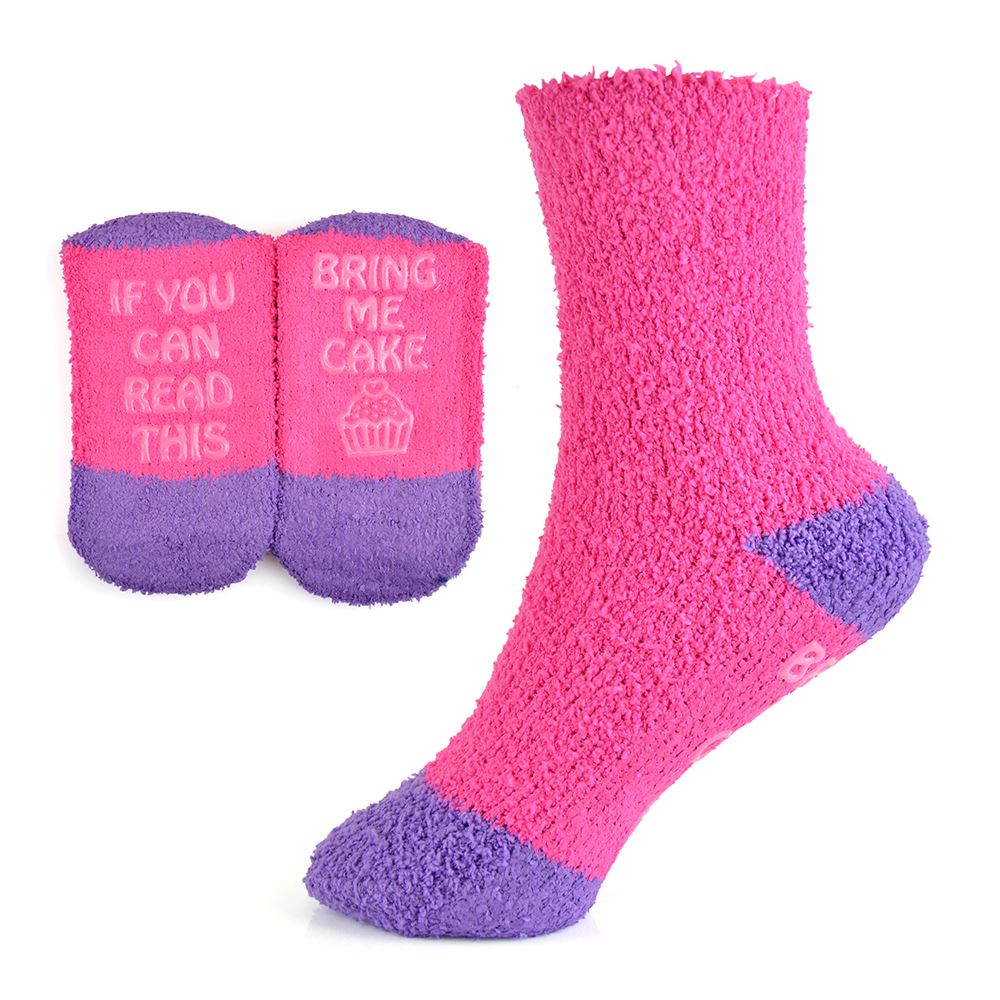 Slogan Sole Cosy Socks Kids Boys Girls Fluffy Winter Novelty Sock (3 Pairs) - Picture 7 of 9