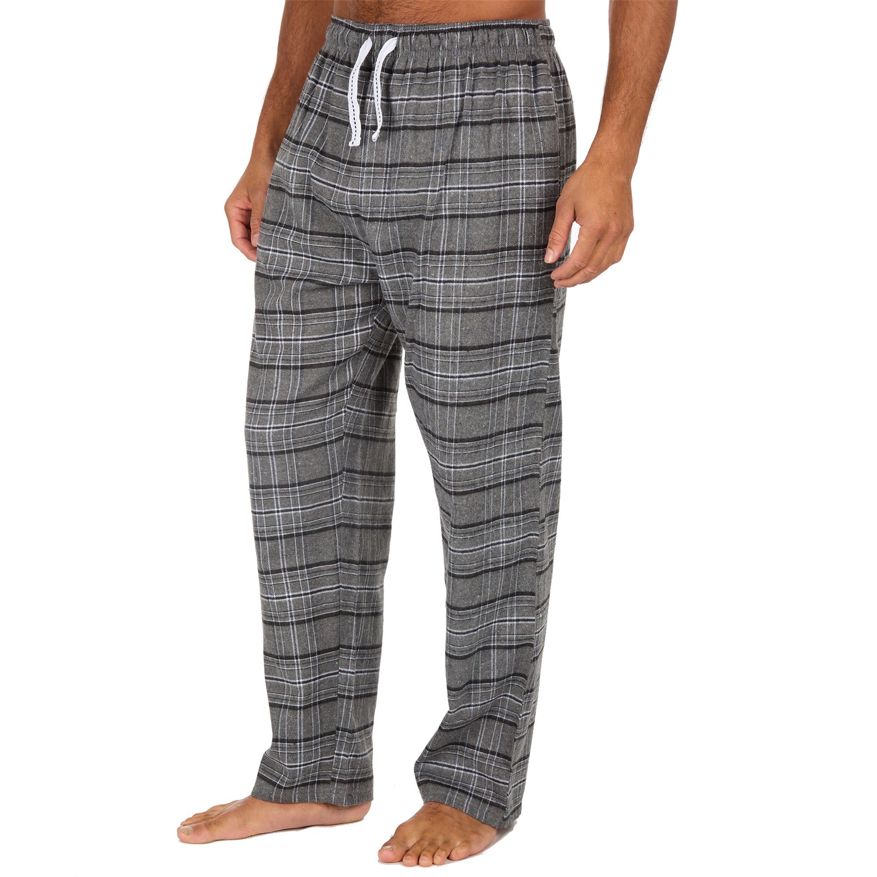 Mens Brushed Cotton Lounge Pants Soft Flannel Check PJs Pyjama Bottoms - Picture 18 of 23