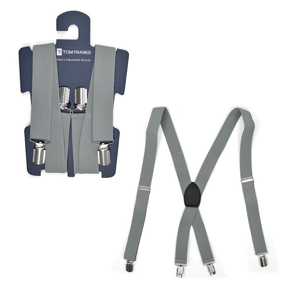 35mm Adjustable Braces Suspenders One Size Black/Navy/Wine/Grey