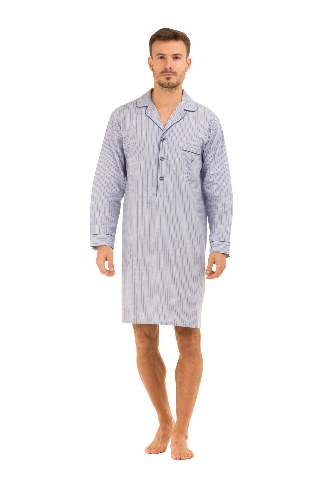 Sleepy Joes Nightwear Mens Lightweight Poplin 100/% Cotton 1952 Nightshirt Sleepshirt