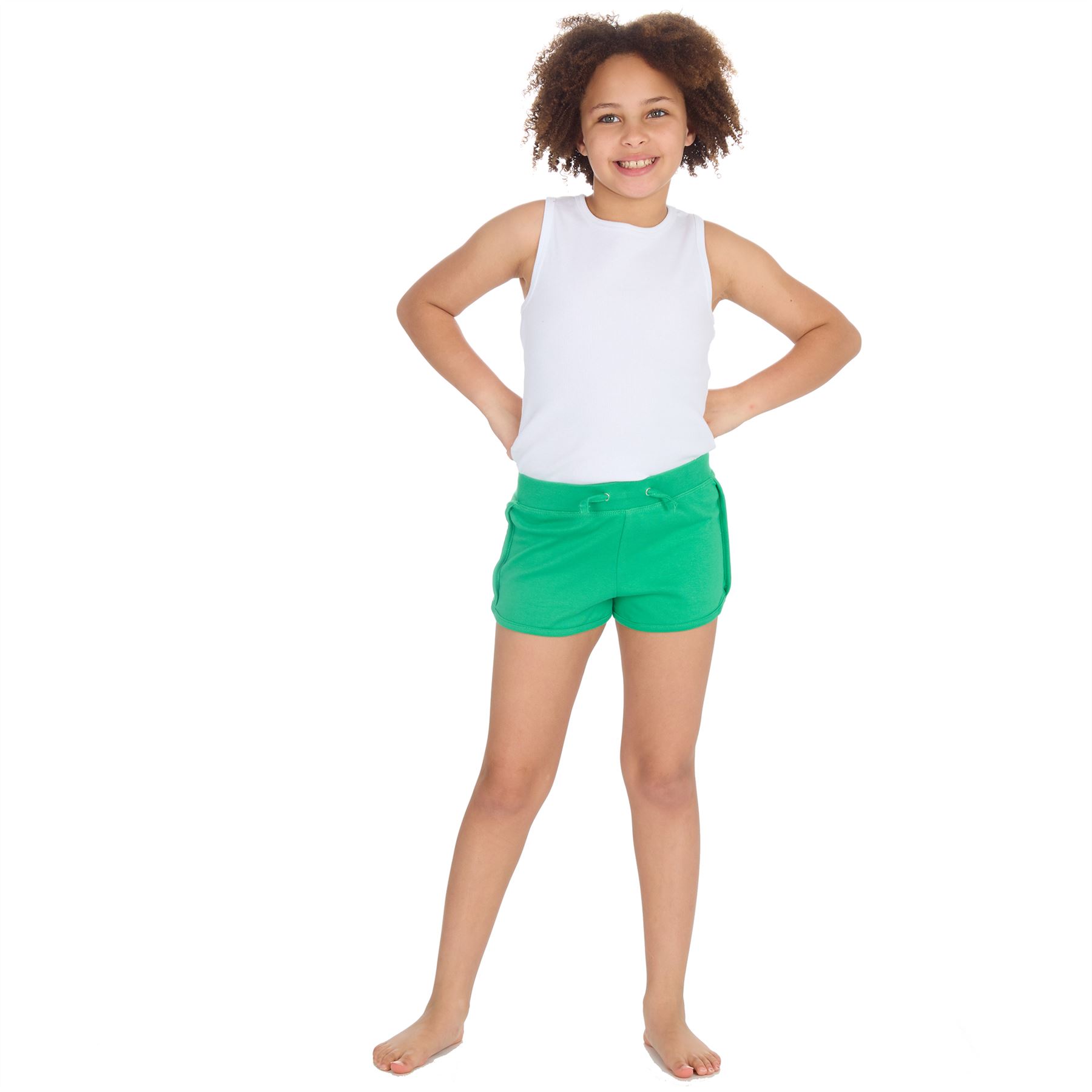 Girls Shorts 100% Jersey Cotton Casual Sports Style Holiday Gymnastic Summer - Picture 11 of 31