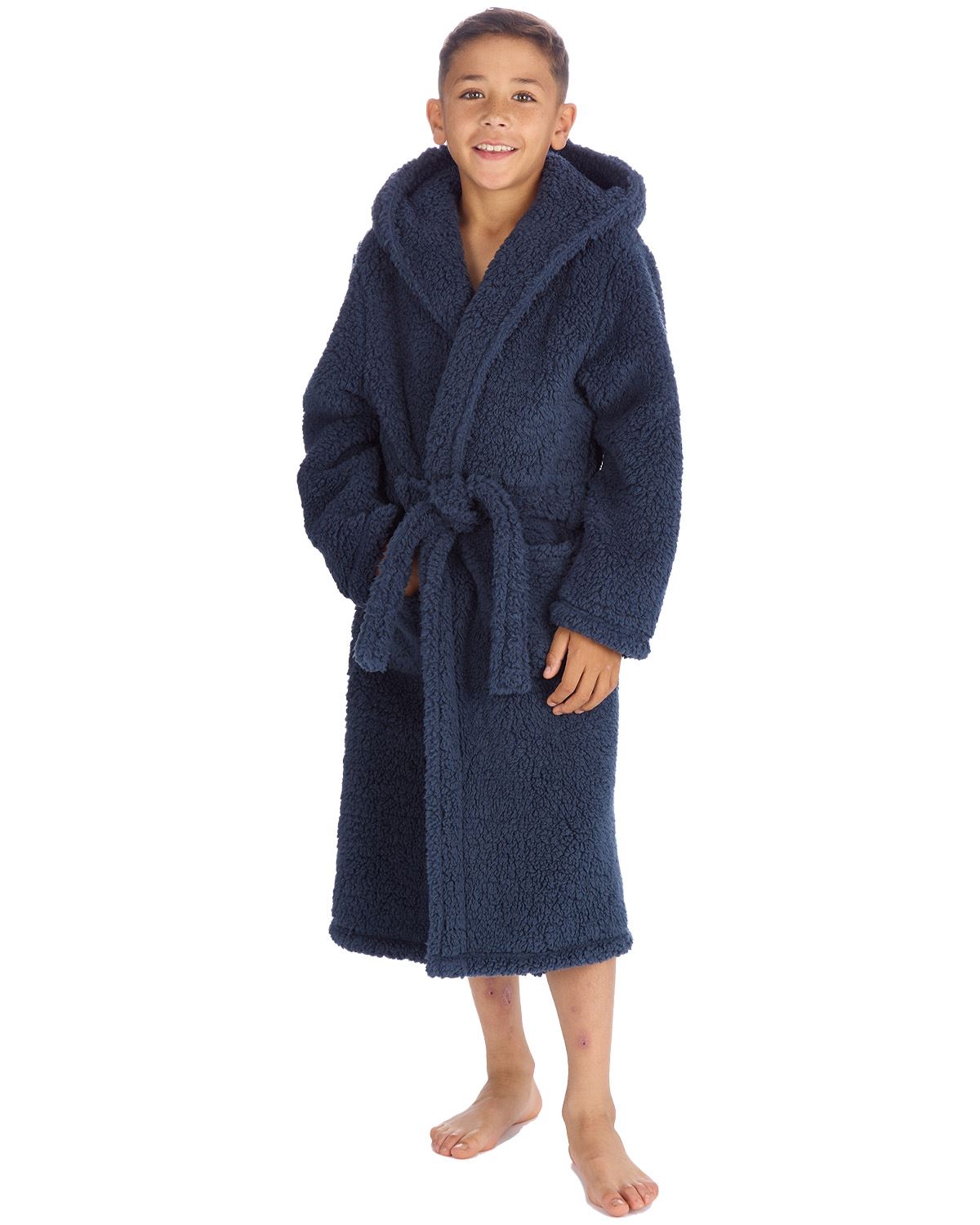 Accappatoio Borg per bambini Cargo Bay con cappuccio accappatoi accoglienti - Foto 10 di 17