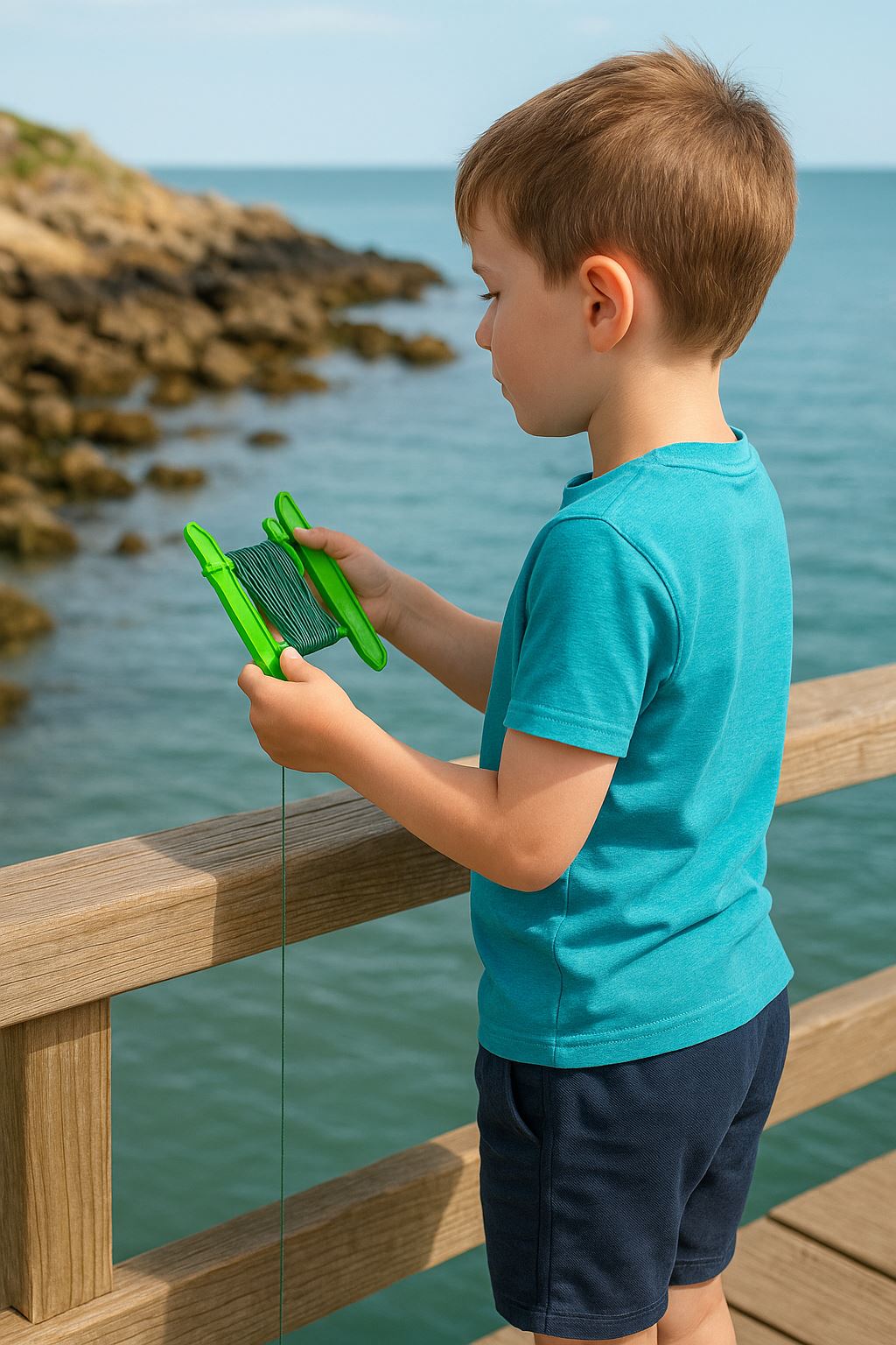 Lot de 1 ou 2 lignes de crabe de sécurité avec 2 sacs filet ligne 30M, sans crochets, petit poids - Photo 3/5