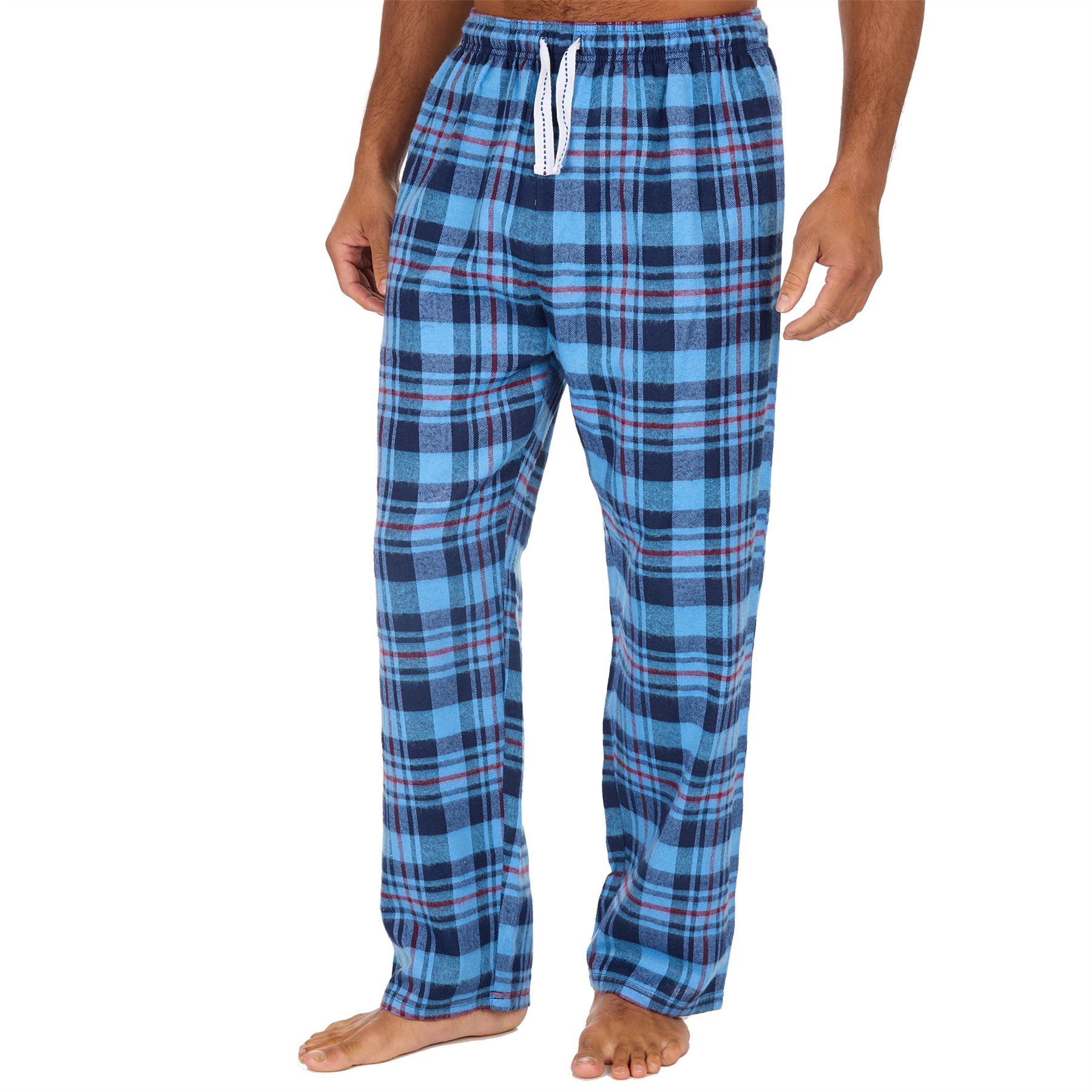 Mens Brushed Cotton Lounge Pants Soft Flannel Check PJs Pyjama Bottoms - Picture 13 of 23