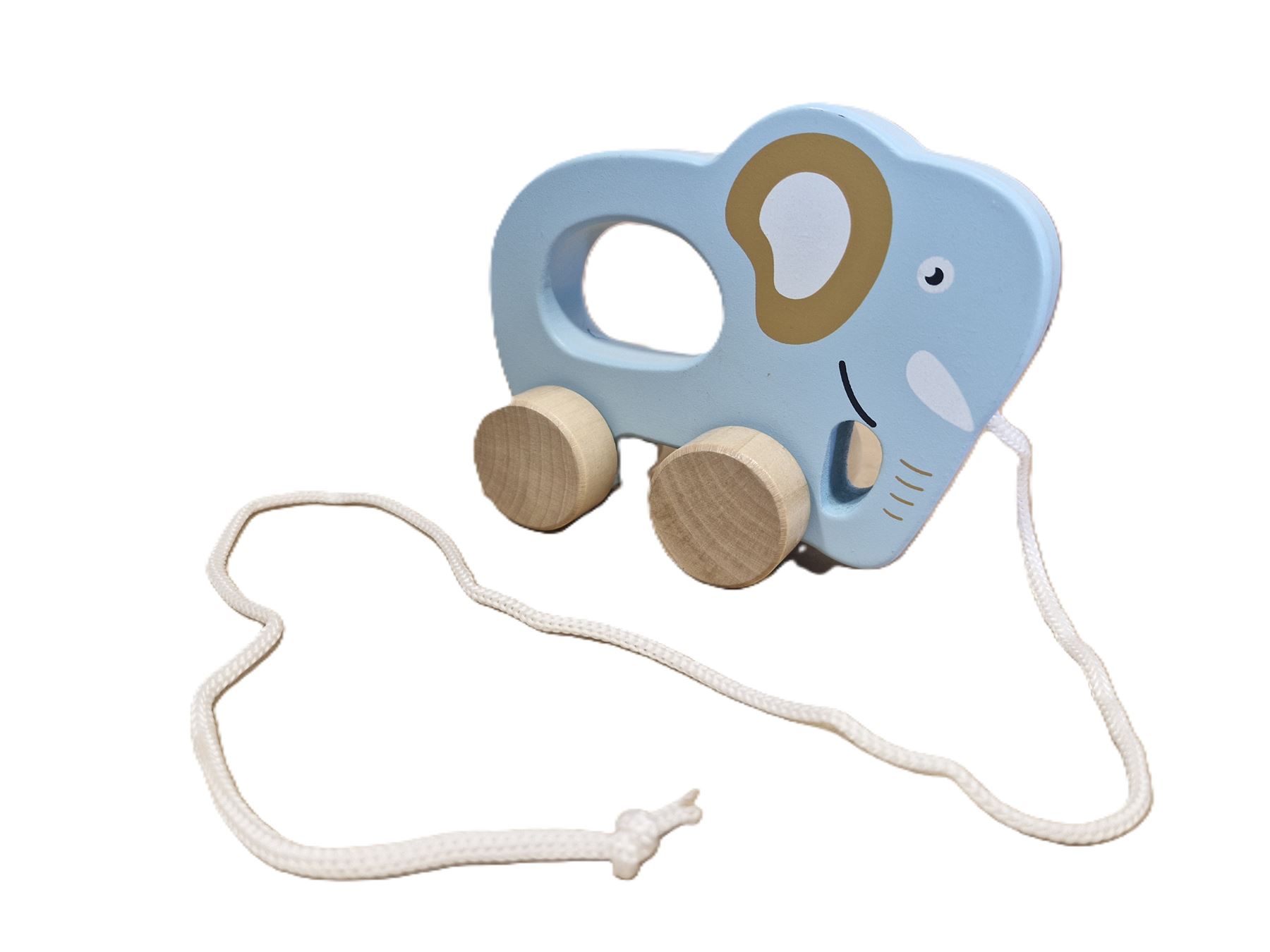 Holz Nachzieh Tier Spielzeug Nilpferd Elefant Löwe Pferd Kleinkind Baby 12m + Geschenk - Bild 2 von 5