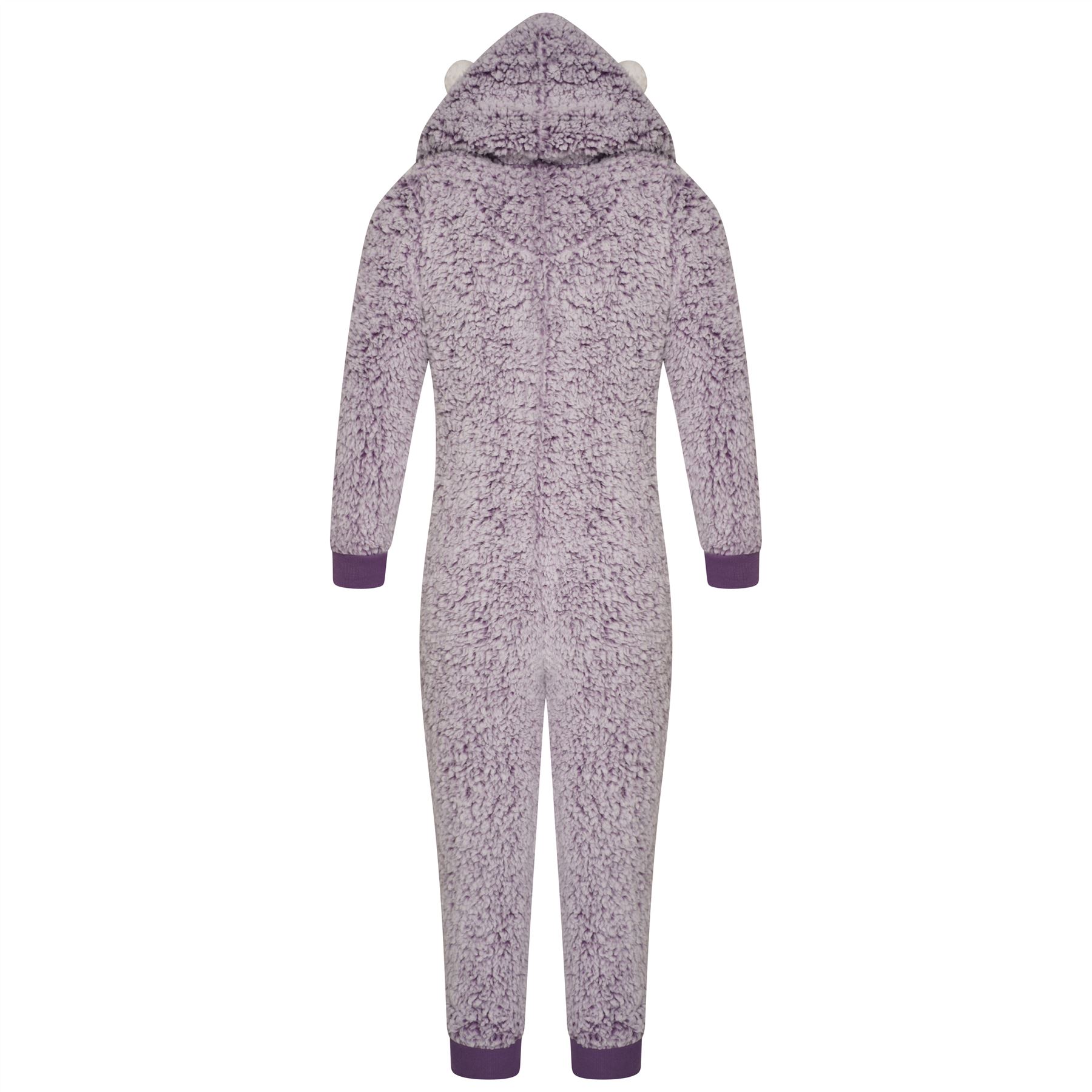 Kids Novelty Animal 1Onezie Soft Coral Fleece 3D All in One Sleepsuit with Hood - Picture 29 of 88