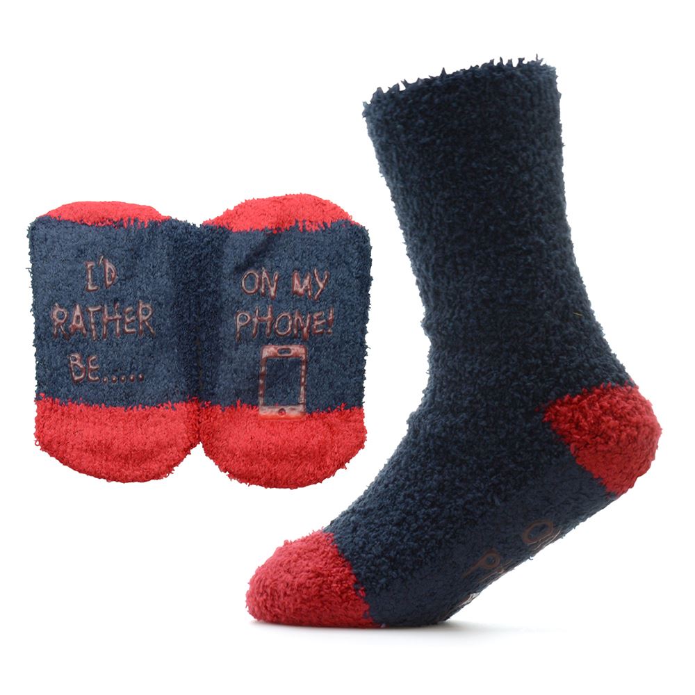 Slogan Sole Cosy Socks Kids Boys Girls Fluffy Winter Novelty Sock (3 Pairs) - Picture 4 of 9