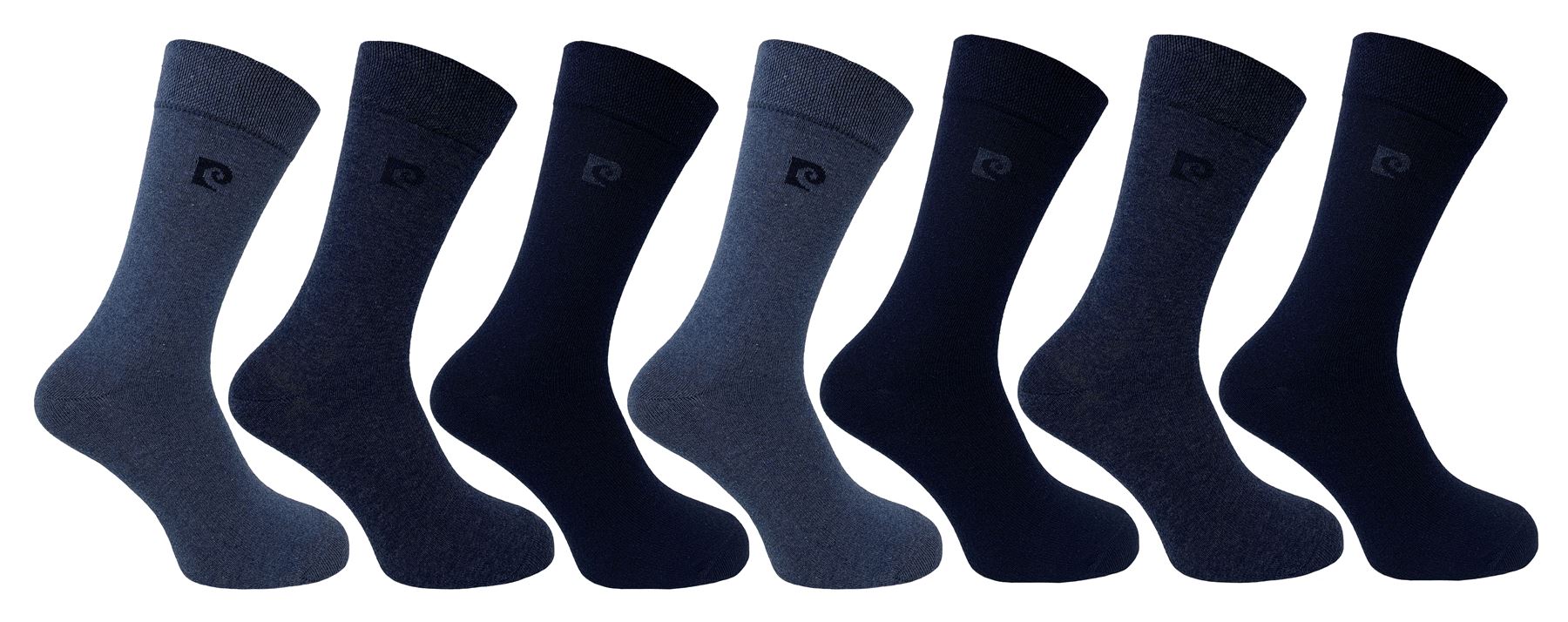 Calcetines de vestir Pierre Cardin para hombre mezcla algodón diseño clásico calcetín de trabajo paquete de 7 - Imagen 2 de 9