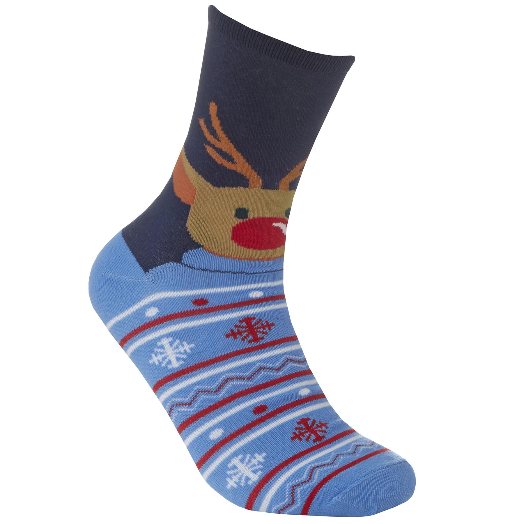 Family Christmas Socks Babies Kids Adults Cotton Rich Novelty Xmas Sock 6 Pair - Picture 12 of 35
